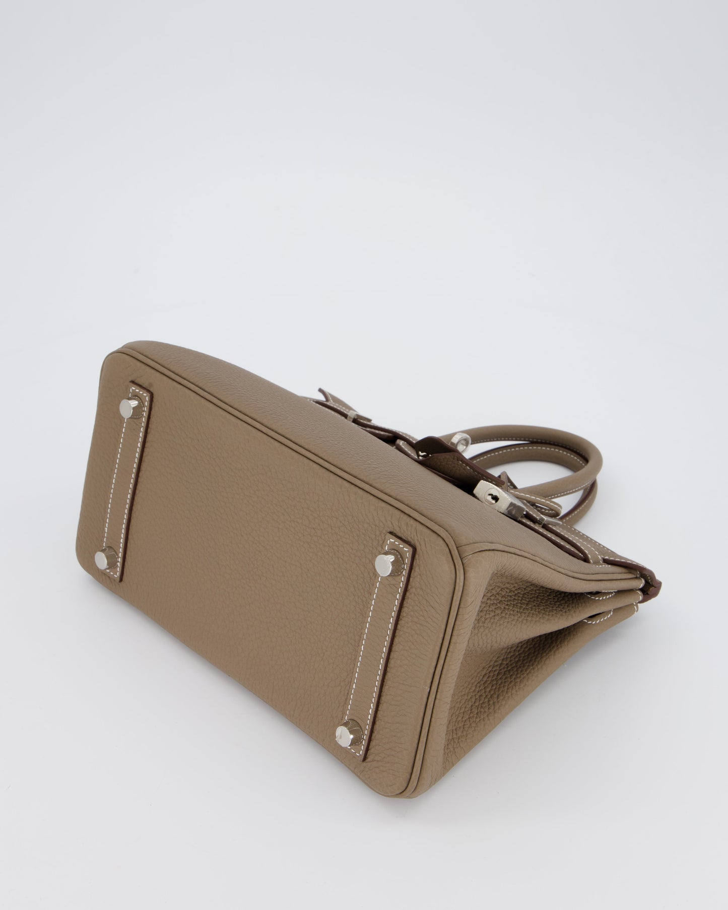 Hermes Birkin 25 Retourne Bag in Etoupe Togo Leather with Palladium Hardware