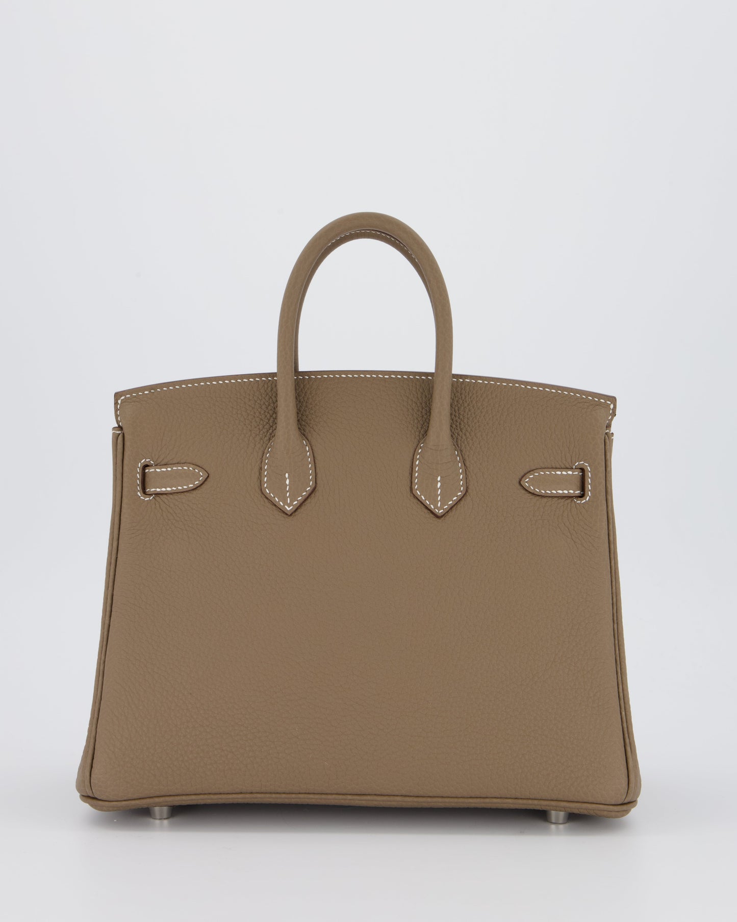 Hermes Birkin 25 Retourne Bag in Etoupe Togo Leather with Palladium Hardware
