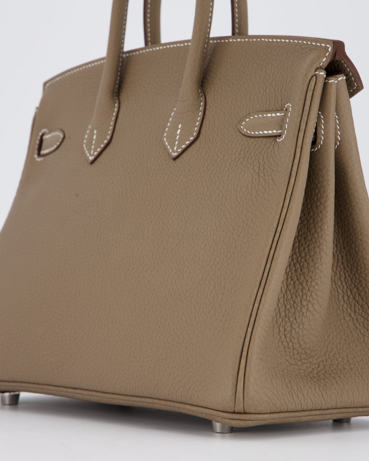 Hermes Birkin 25 Retourne Bag in Etoupe Togo Leather with Palladium Hardware