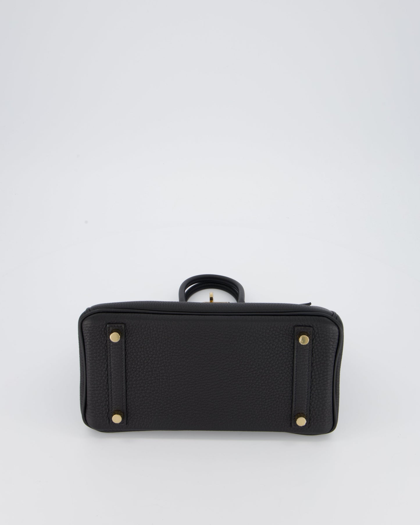 *SUPER RARE* Hermes Birkin 25 Retourne Bag in Noir Togo Leather with Permabrass Hardware