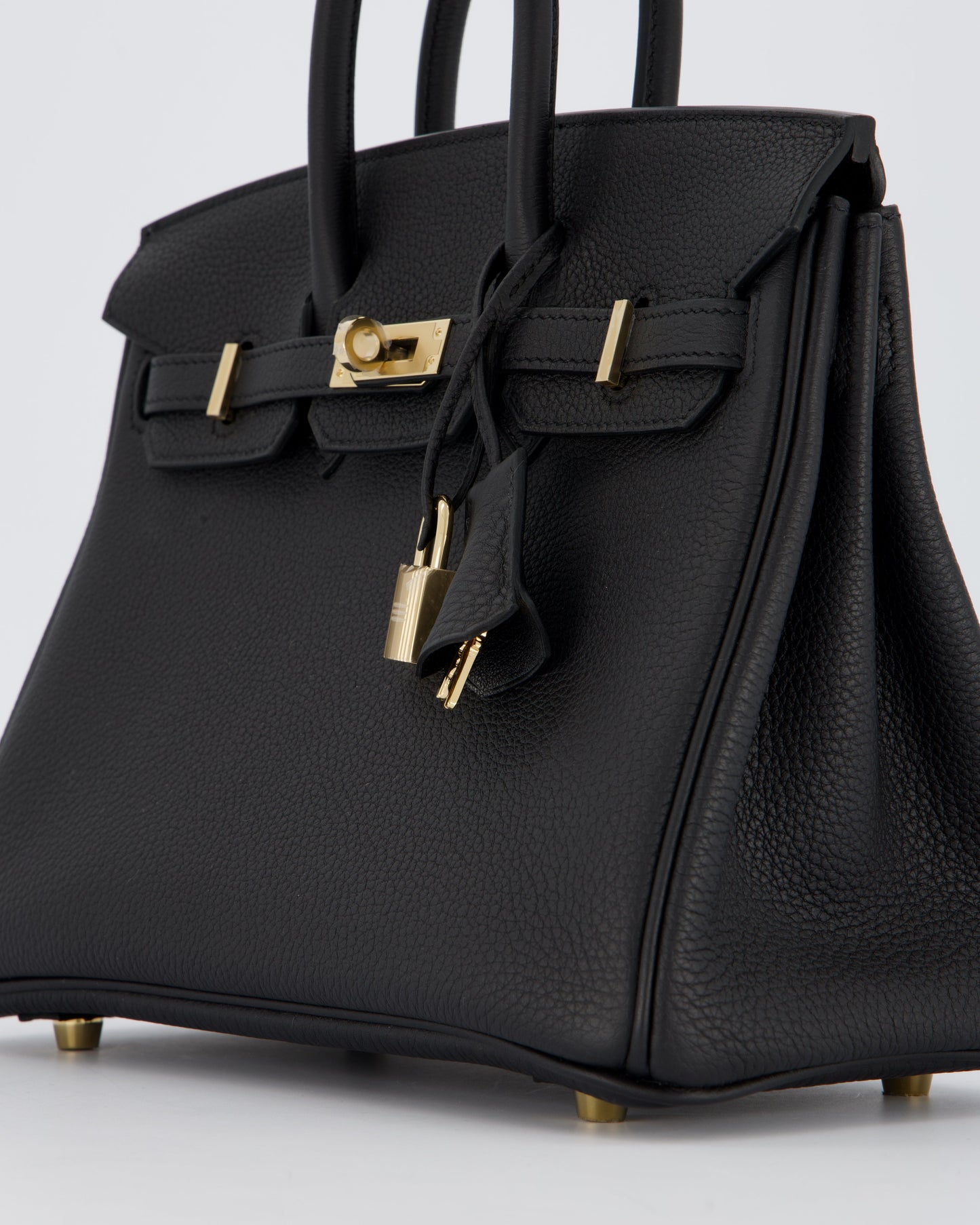 *SUPER RARE* Hermes Birkin 25 Retourne Bag in Noir Togo Leather with Permabrass Hardware