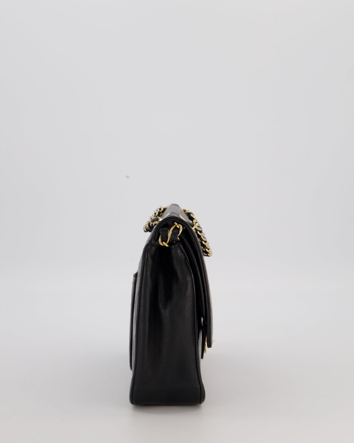 Chanel Black Vintage Medium Classic Double Flap Bag in Lambskin Leather with 24K Gold Hardware