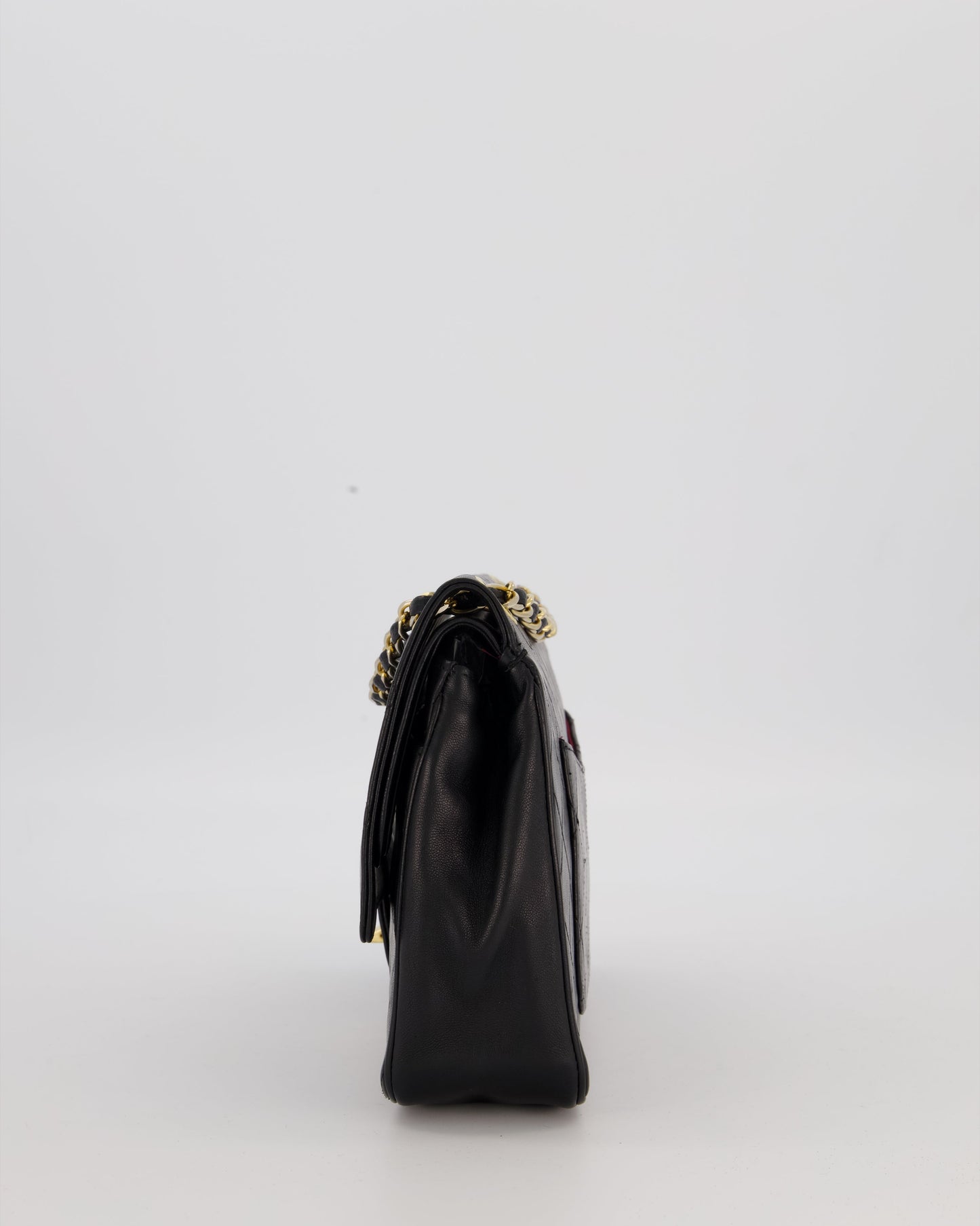 Chanel Black Vintage Medium Classic Double Flap Bag in Lambskin Leather with 24K Gold Hardware
