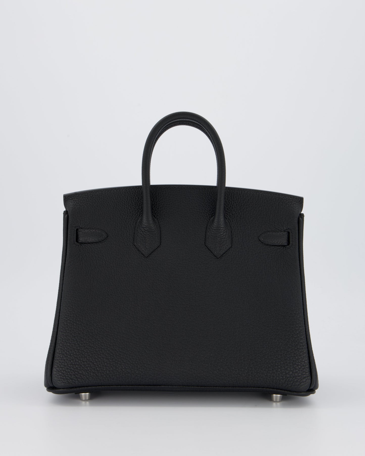 *VERY RARE* Hermes Birkin 25 Retourne Bag in Noir Togo Leather with Palladium Hardware