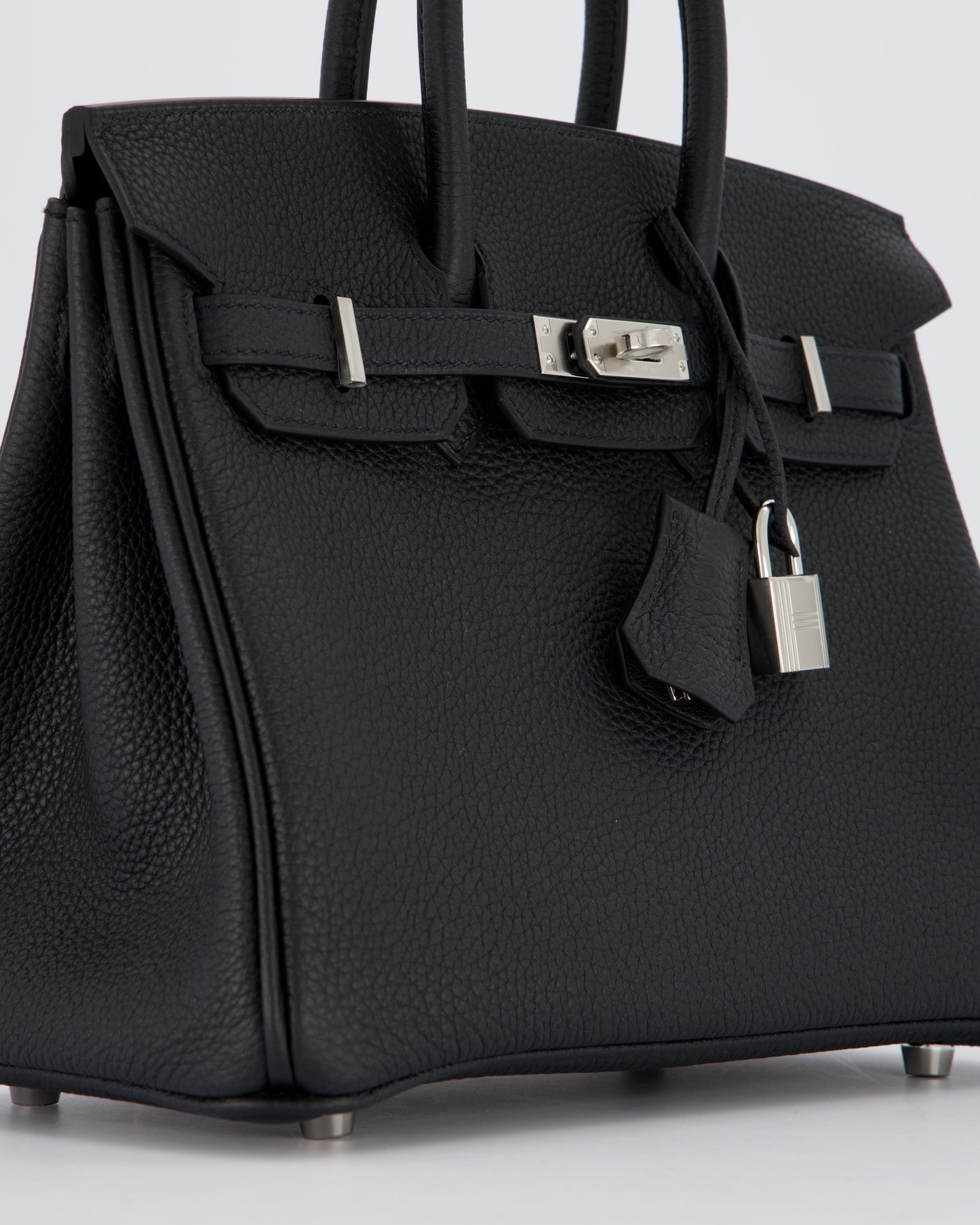 *VERY RARE* Hermes Birkin 25 Retourne Bag in Noir Togo Leather with Palladium Hardware