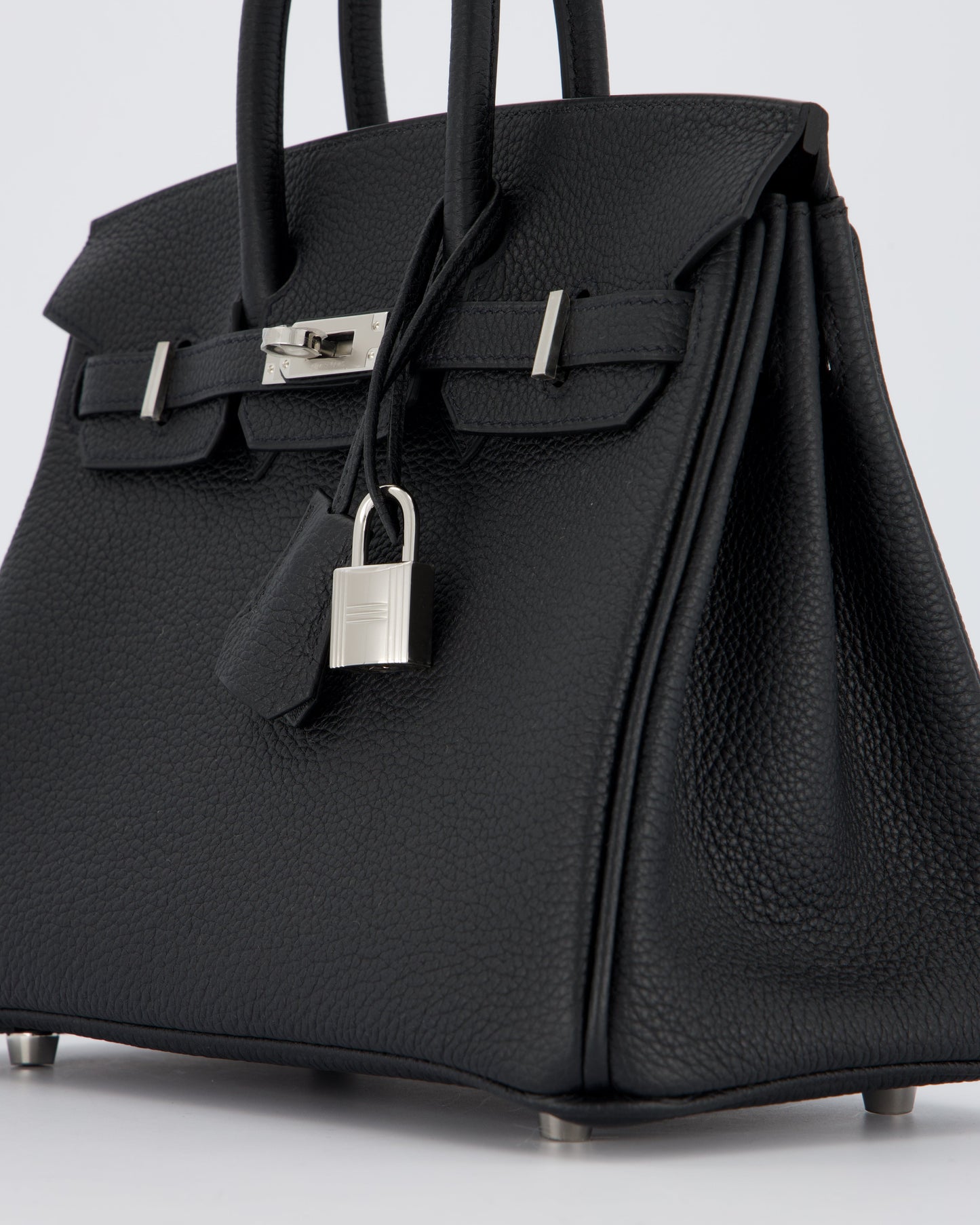*VERY RARE* Hermes Birkin 25 Retourne Bag in Noir Togo Leather with Palladium Hardware