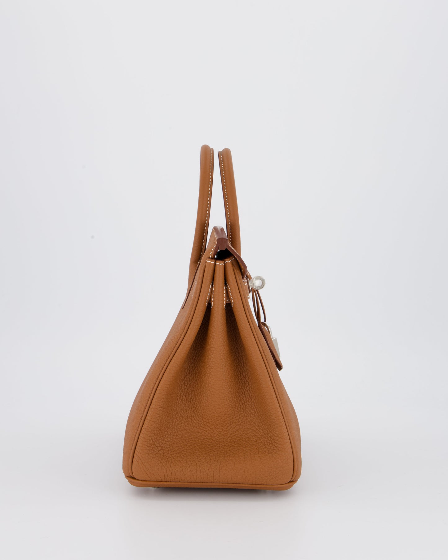 Hermes Birkin 25 Retourne Bag in Gold Togo Leather with Palladium Hardware