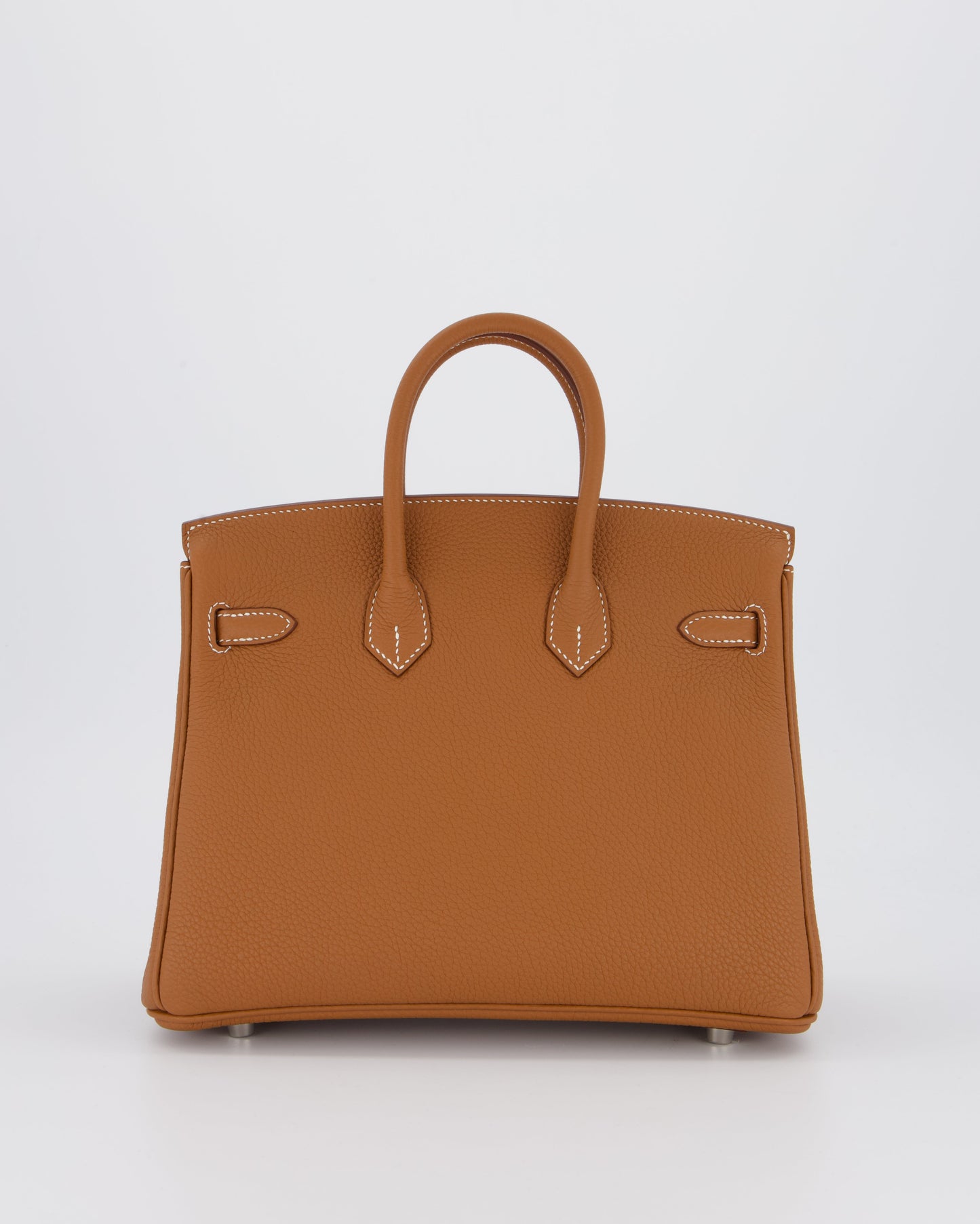 Hermes Birkin 25 Retourne Bag in Gold Togo Leather with Palladium Hardware