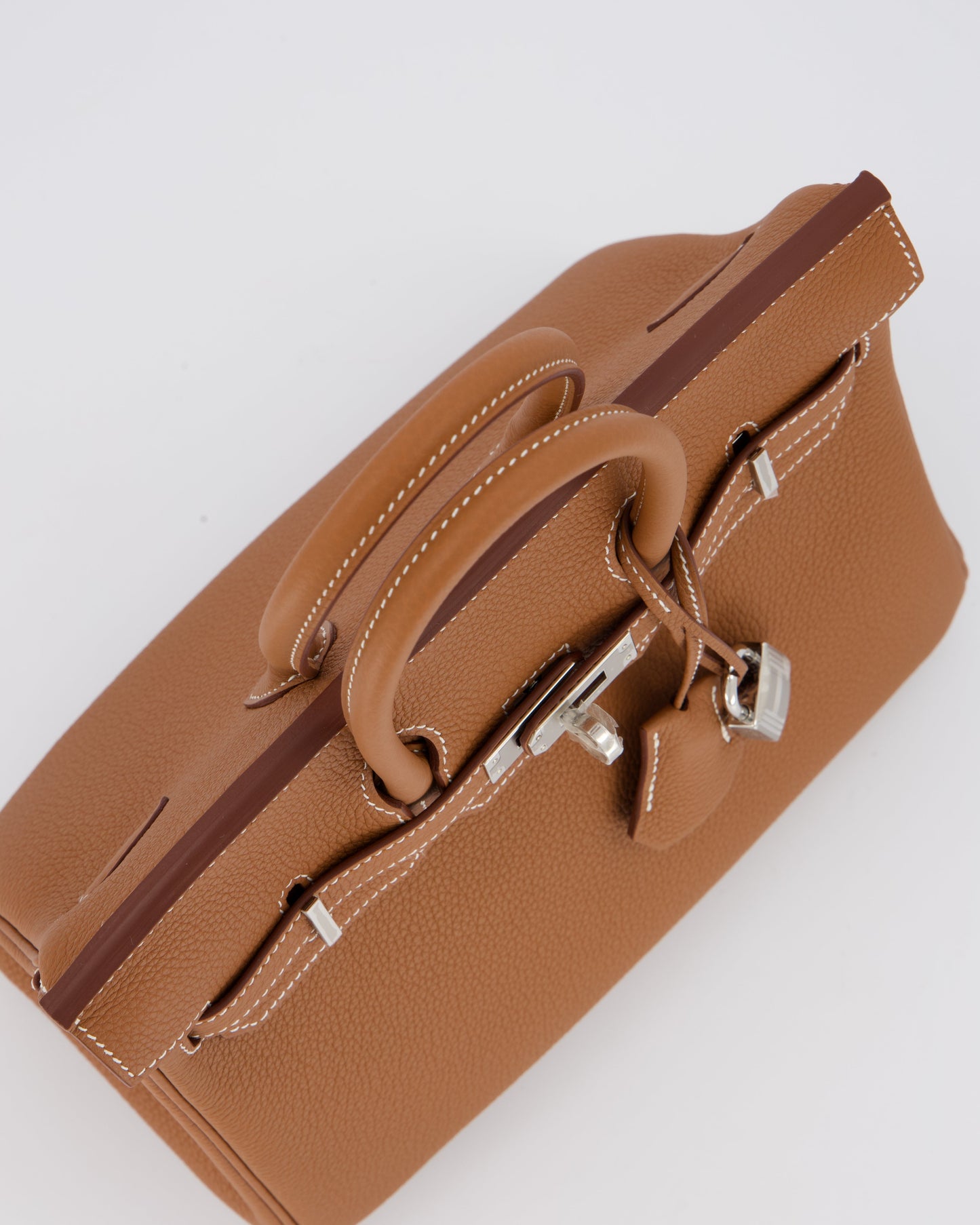 Hermes Birkin 25 Retourne Bag in Gold Togo Leather with Palladium Hardware