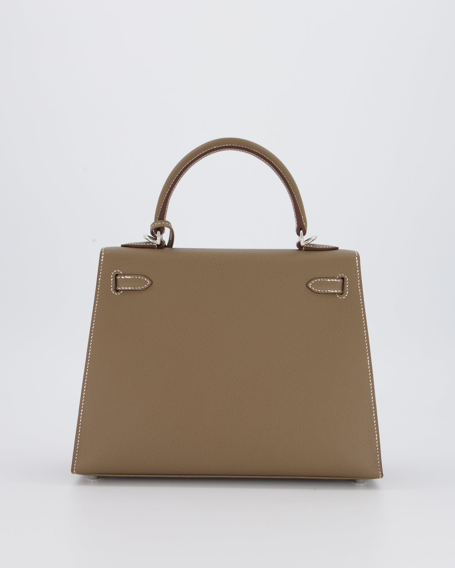 Hermes Kelly 25 Sellier Bag in Etoupe Epsom Leather with Palladium Hardware
