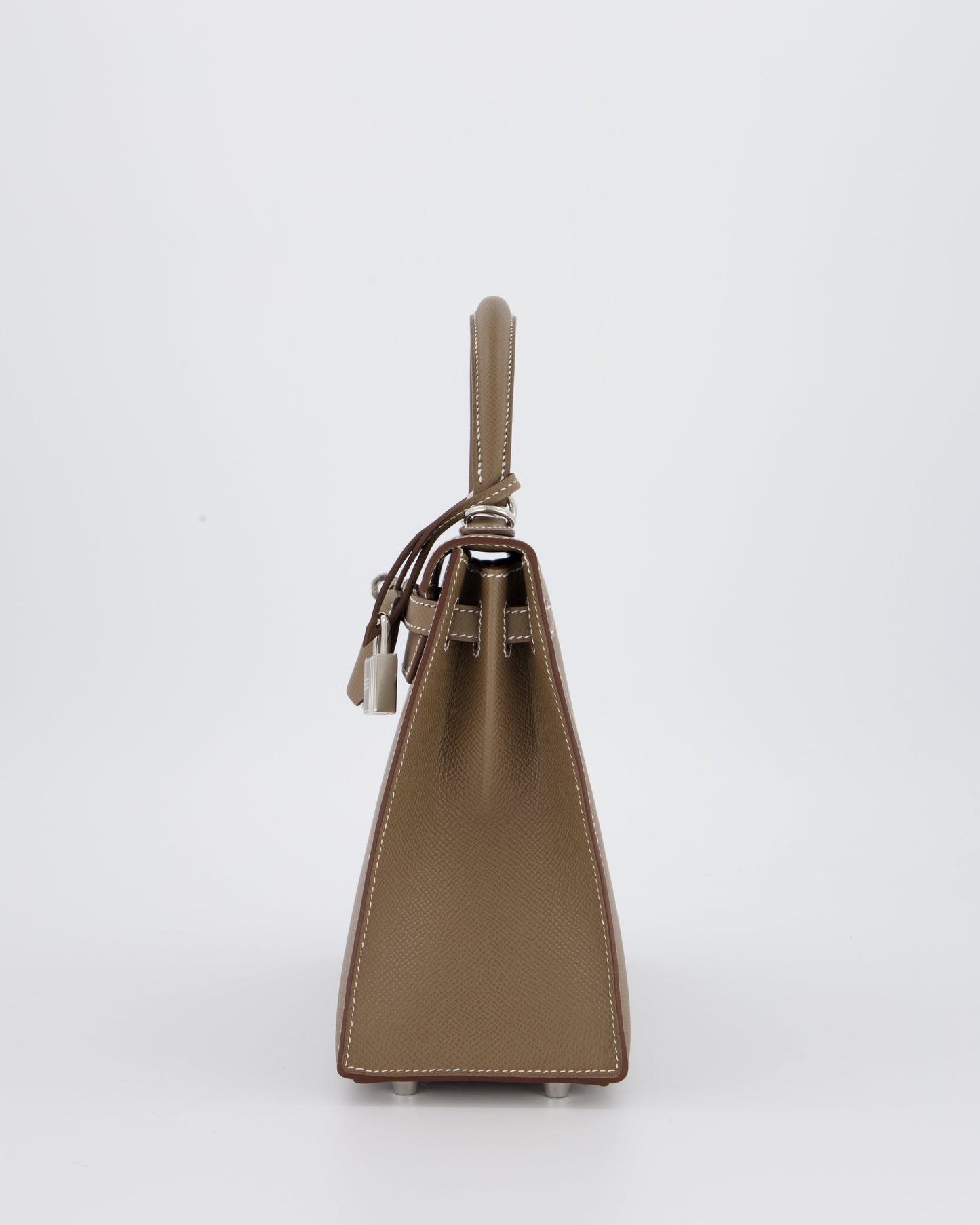 Hermes Kelly 25 Sellier Bag in Etoupe Epsom Leather with Palladium Hardware