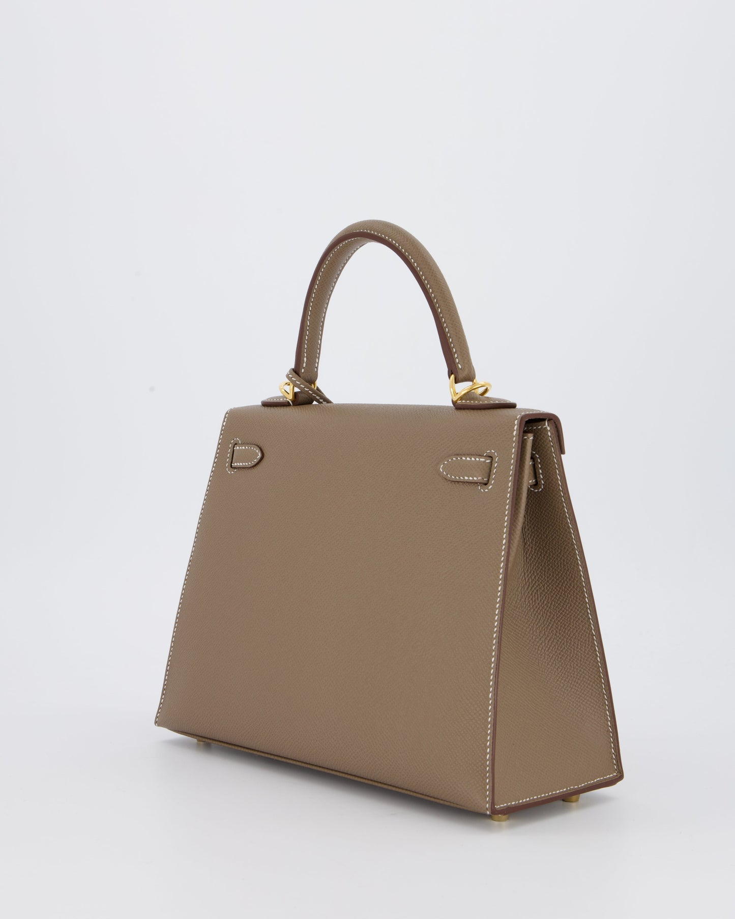 Hermes Kelly 25 Sellier in Etoupe Epsom Leather with Gold Hardware