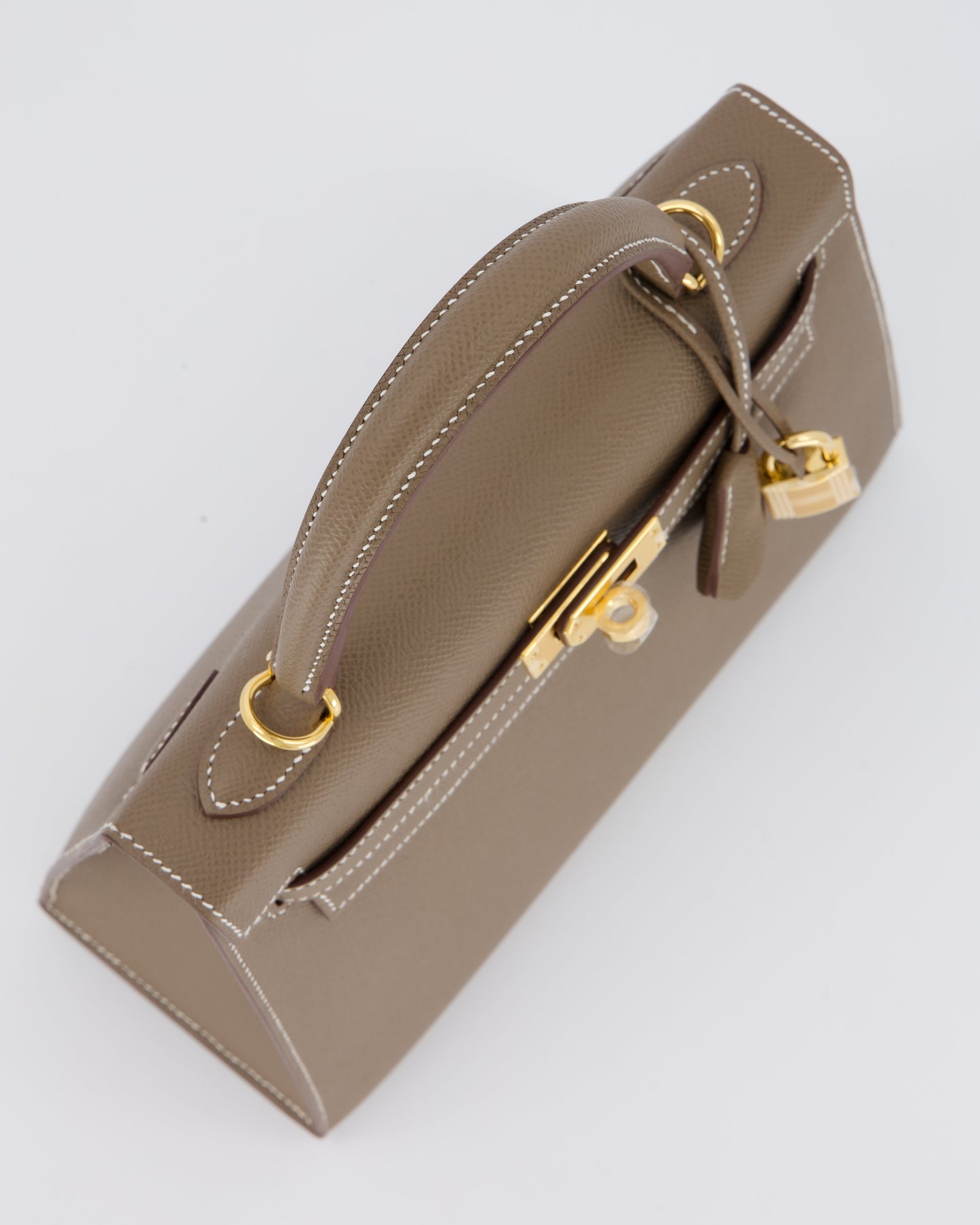 Hermes Kelly 25 Sellier in Etoupe Epsom Leather with Gold Hardware
