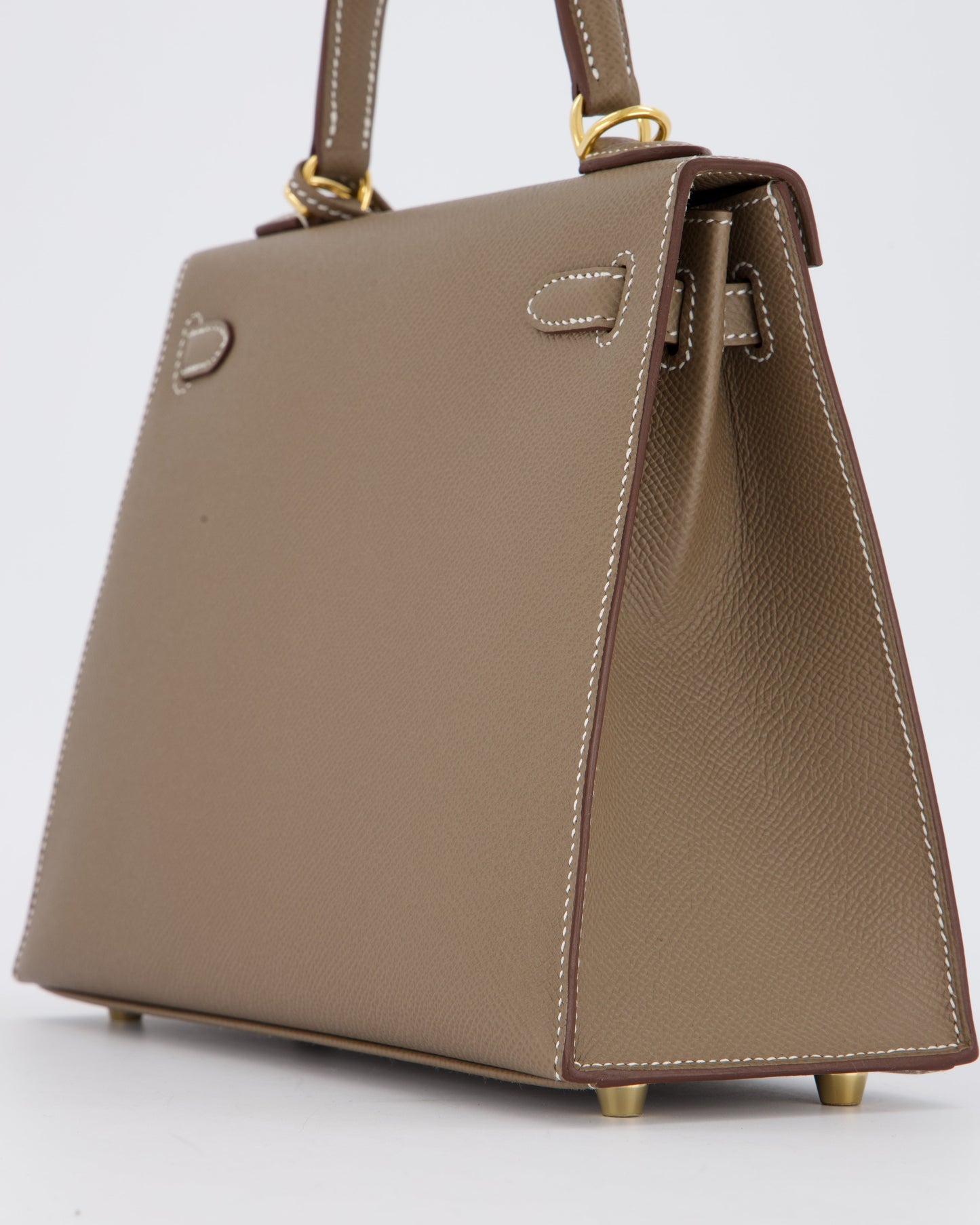 Hermes Kelly 25 Sellier in Etoupe Epsom Leather with Gold Hardware