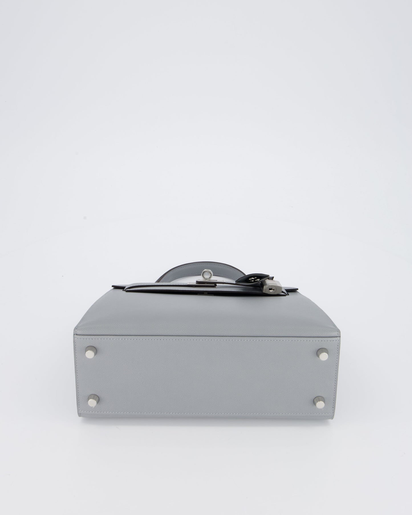Hermes Kelly 25 Sellier Bag in Gris Pantin Epsom Leather with Palladium Hardware