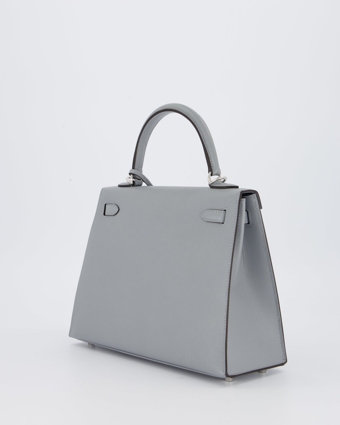 Hermes Kelly 25 Sellier Bag in Gris Pantin Epsom Leather with Palladium Hardware