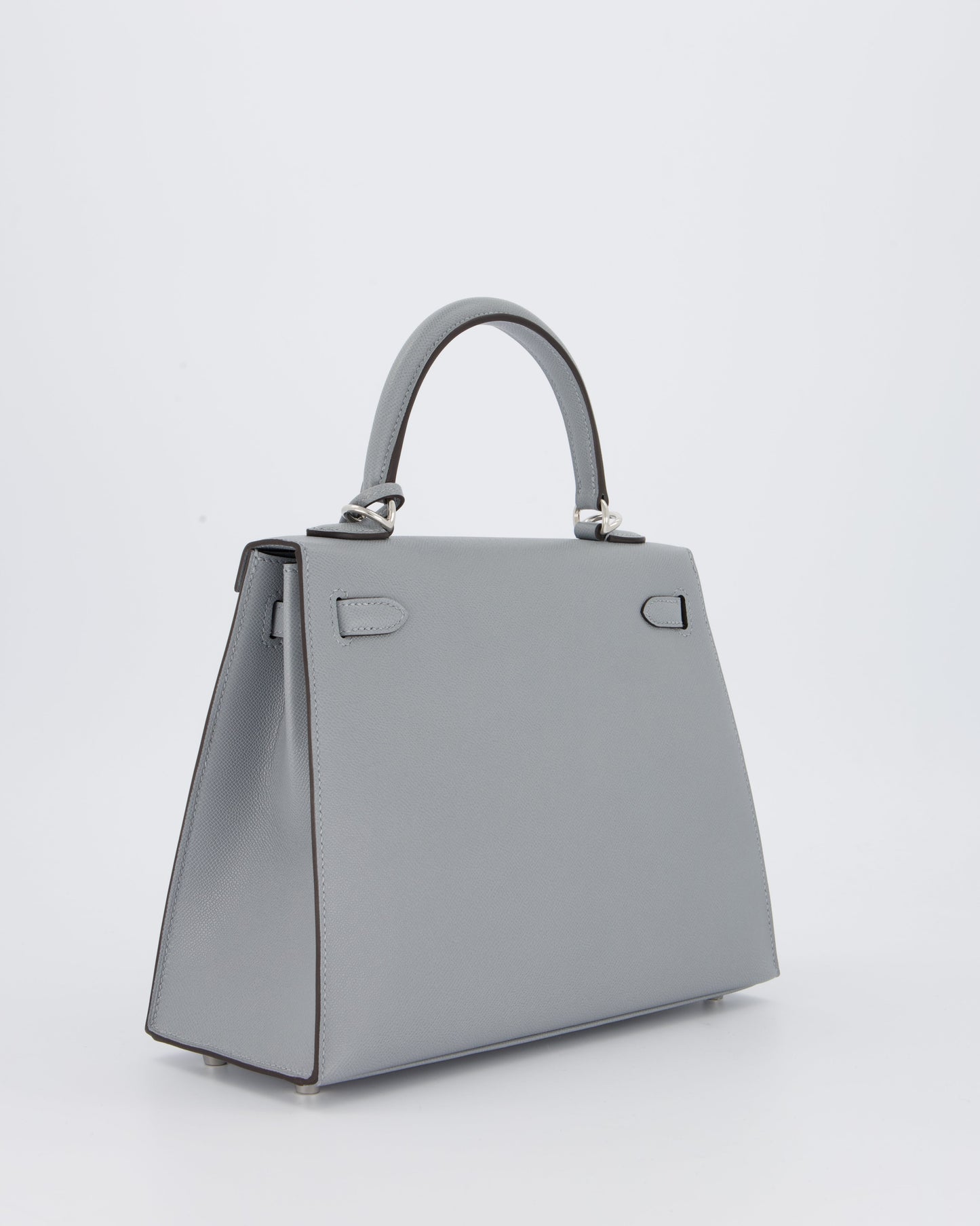 Hermes Kelly 25 Sellier Bag in Gris Pantin Epsom Leather with Palladium Hardware