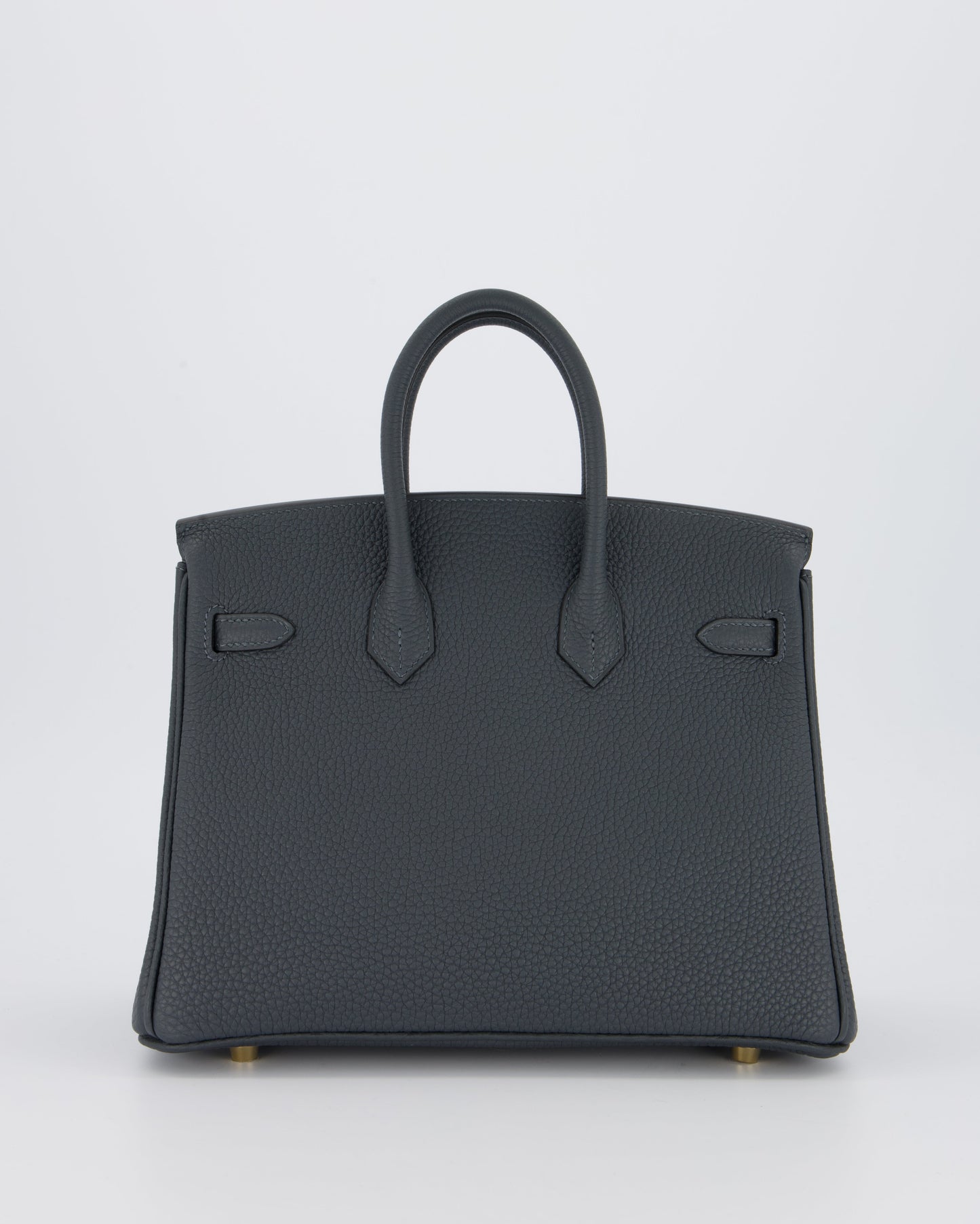 *RARE* Hermes Birkin 25 Retourne Bag in Gris Misty Togo Leather with Gold Hardware