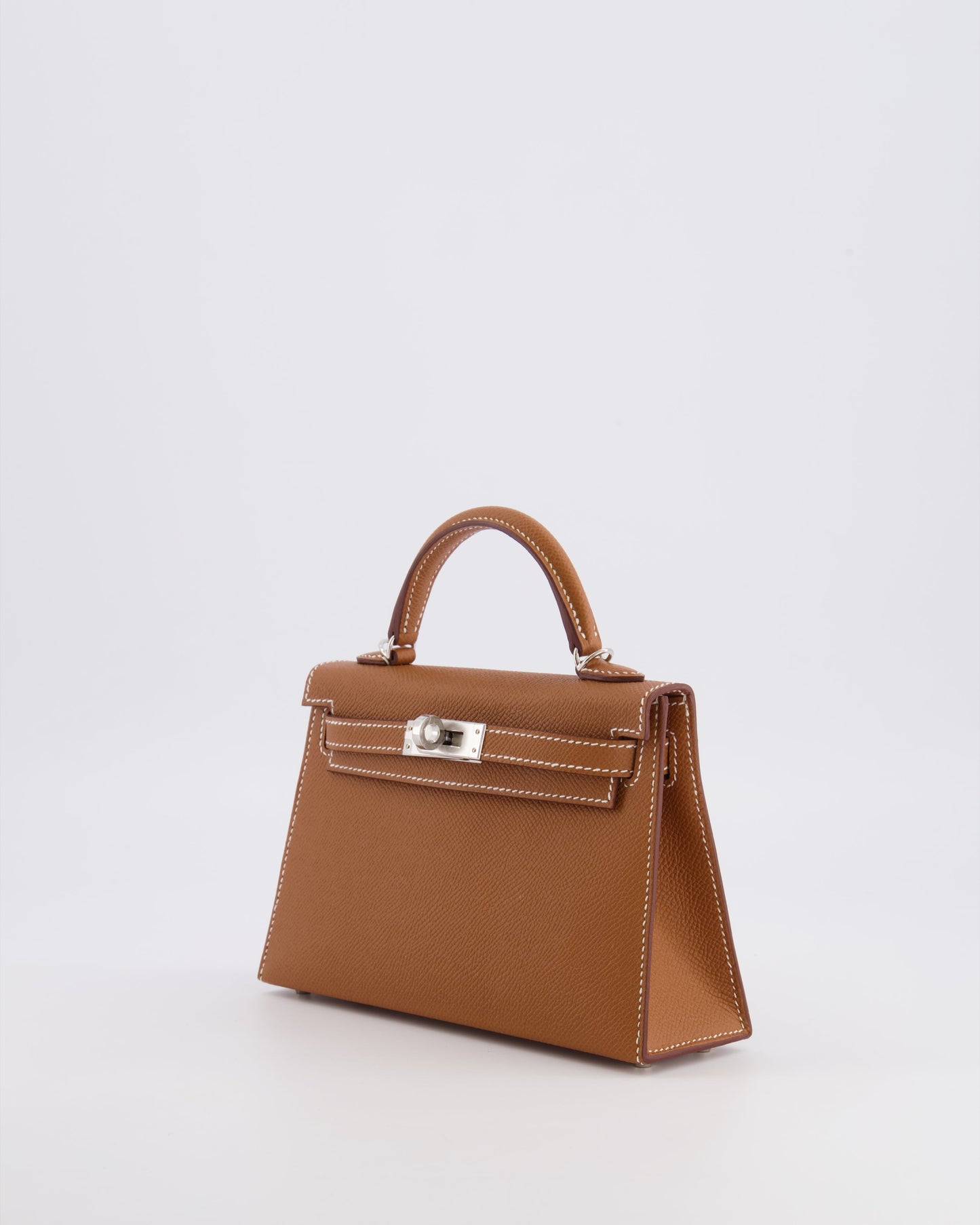 Hermes Mini Kelly II 20 Bag in Gold Epsom Leather with Palladium Hardware