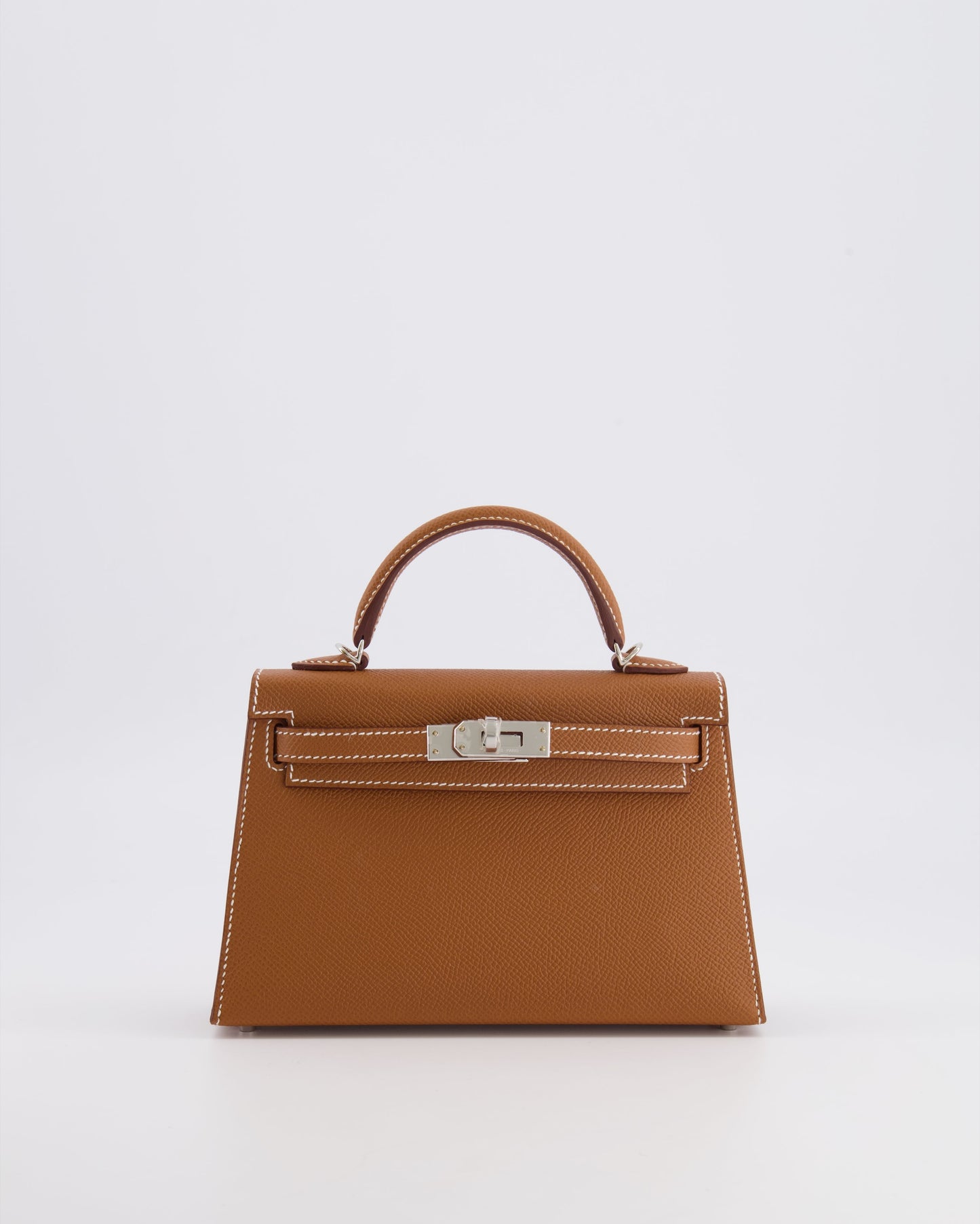 Hermes Mini Kelly II 20 Bag in Gold Epsom Leather with Palladium Hardware