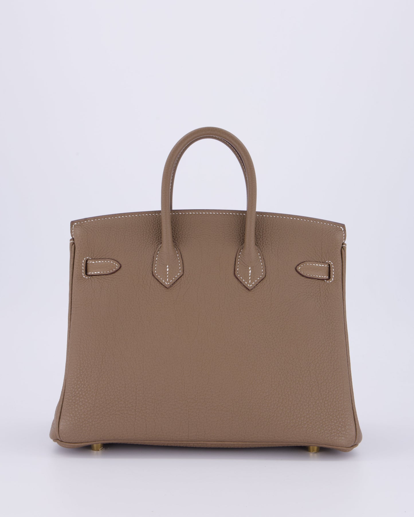 Hermes Birkin 25 Retourne Bag in Etoupe Togo Leather with Gold Hardware