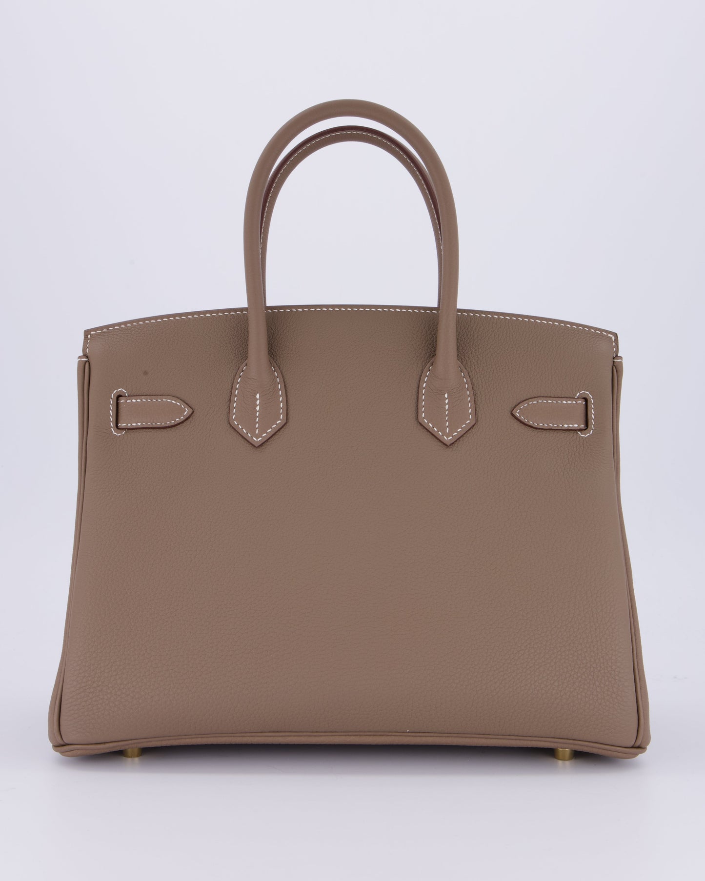 Hermes Birkin 30 Retourne Bag in Etoupe Togo Leather with Gold Hardware