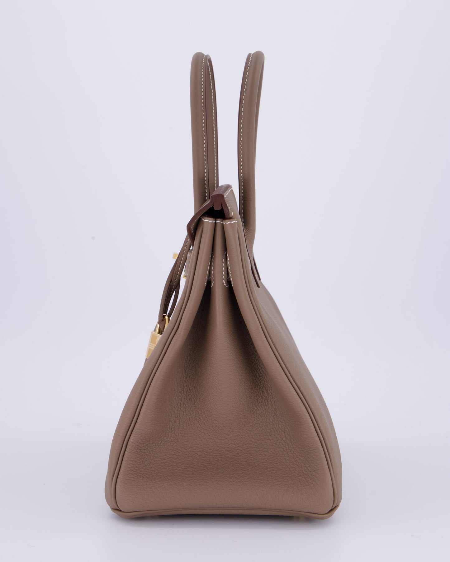 Hermes Birkin 30 Retourne Bag in Etoupe Togo Leather with Gold Hardware