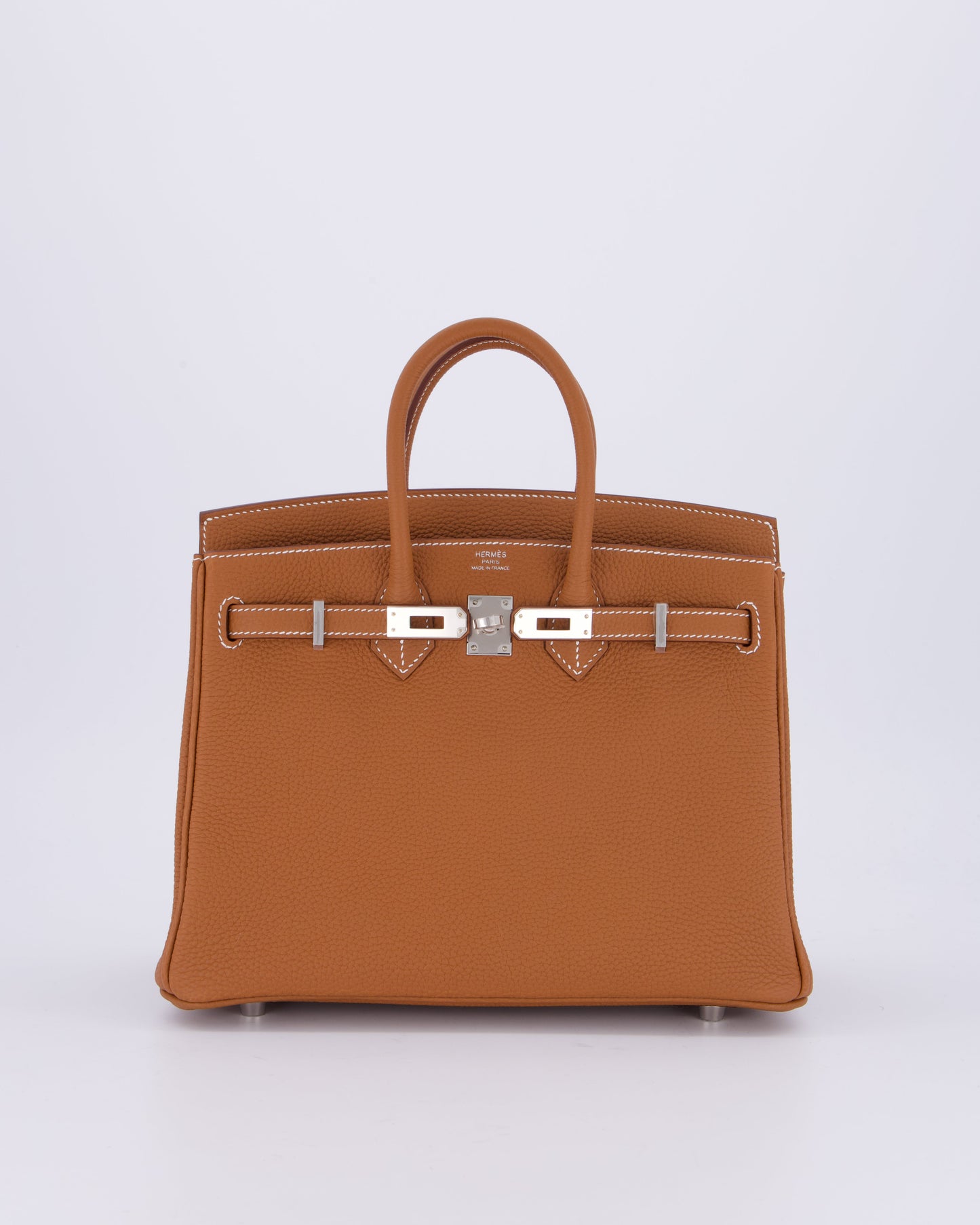Hermes Birkin 25 Retourne Gold Togo Leather with Palladium Hardware