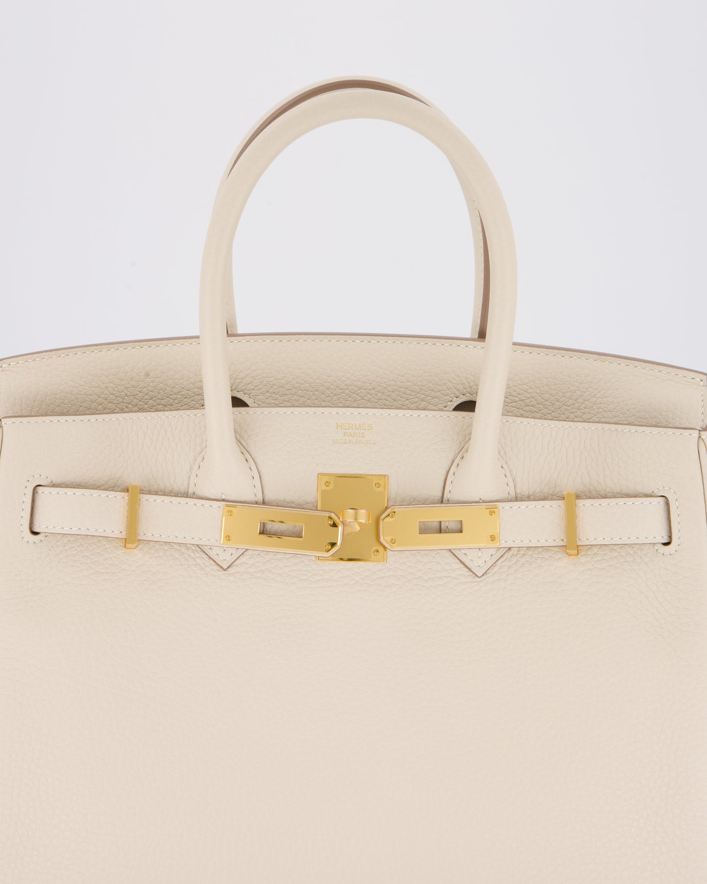 *VERY RARE* Hermes Birkin 30 Retourne Bag in Craie Togo Leather with Gold Hardware