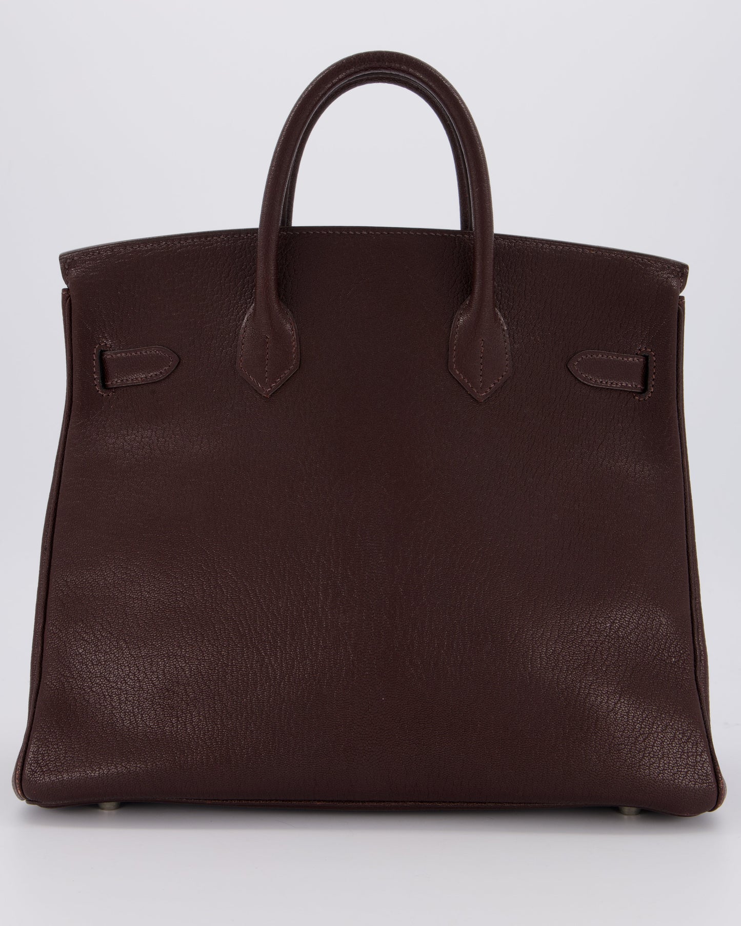 *RARE* Hermes HAC 32 Bag in Chocolat Chèvre Mysore Leather with Palladium Hardware