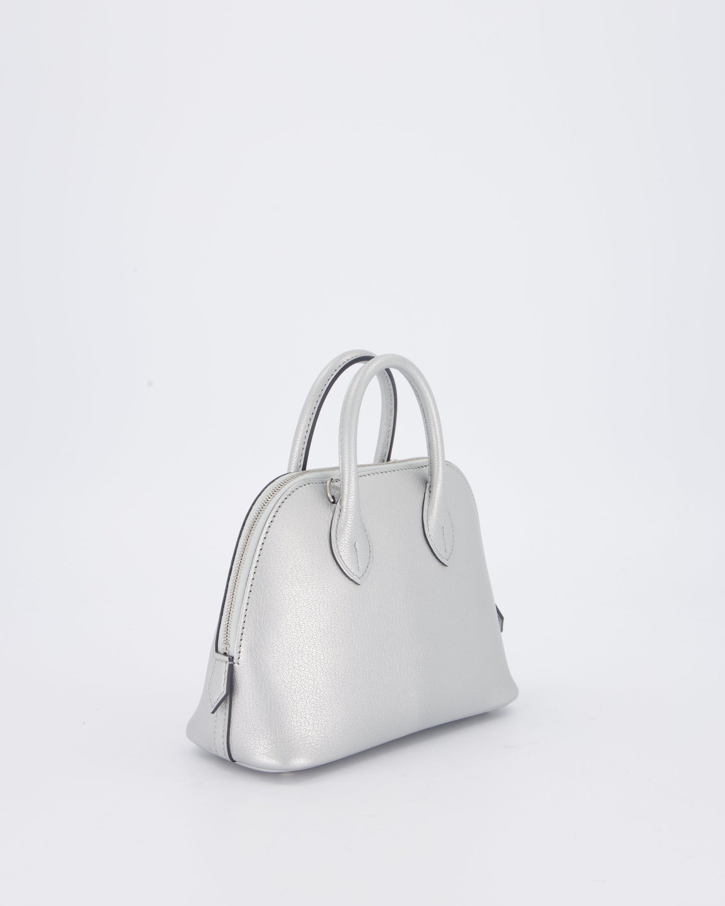 *HOT* Hermes Mini Bolide Bag in Argent Chevre Chamkila Leather with Palladium Hardware
