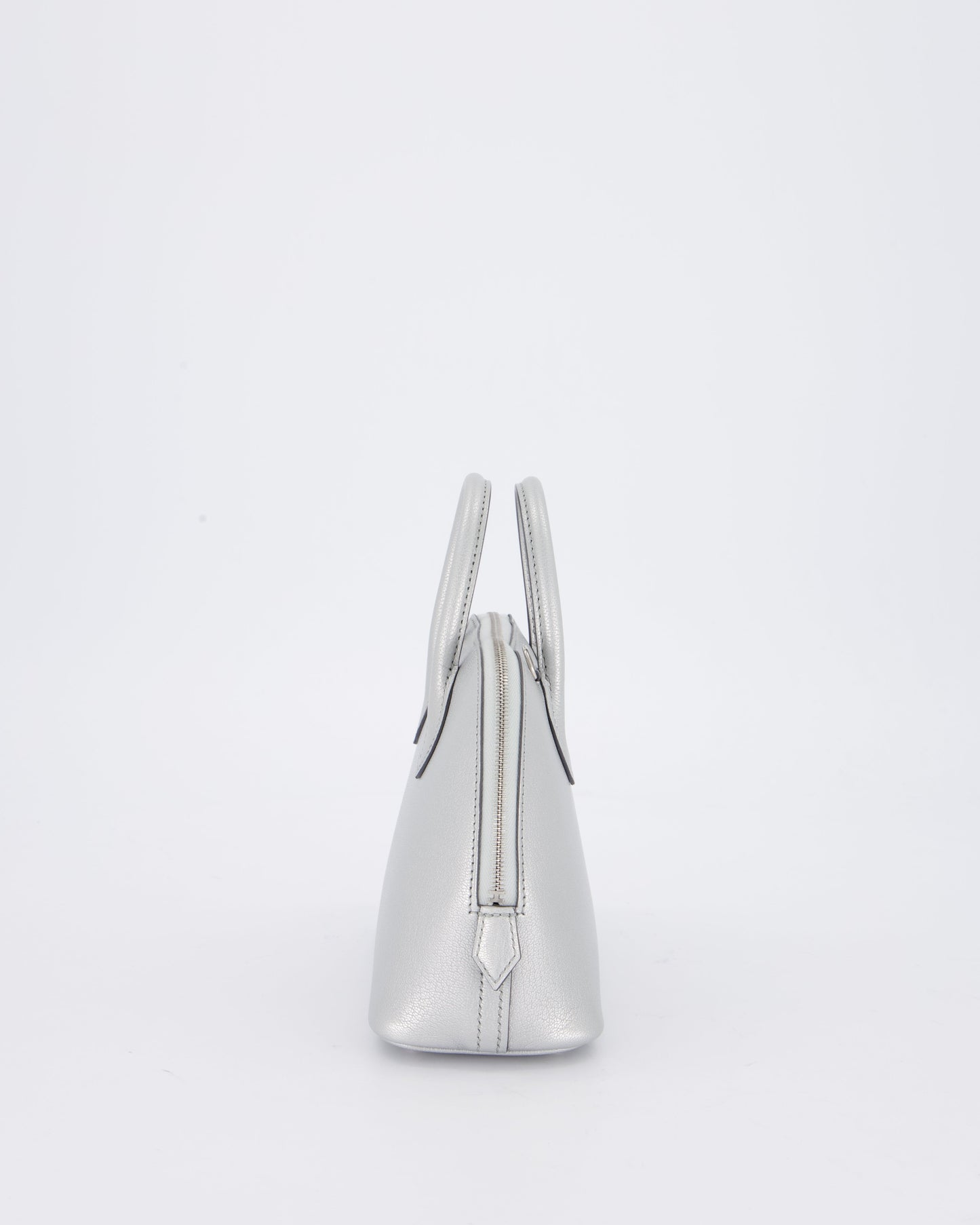 *HOT* Hermes Mini Bolide Bag in Argent Chevre Chamkila Leather with Palladium Hardware