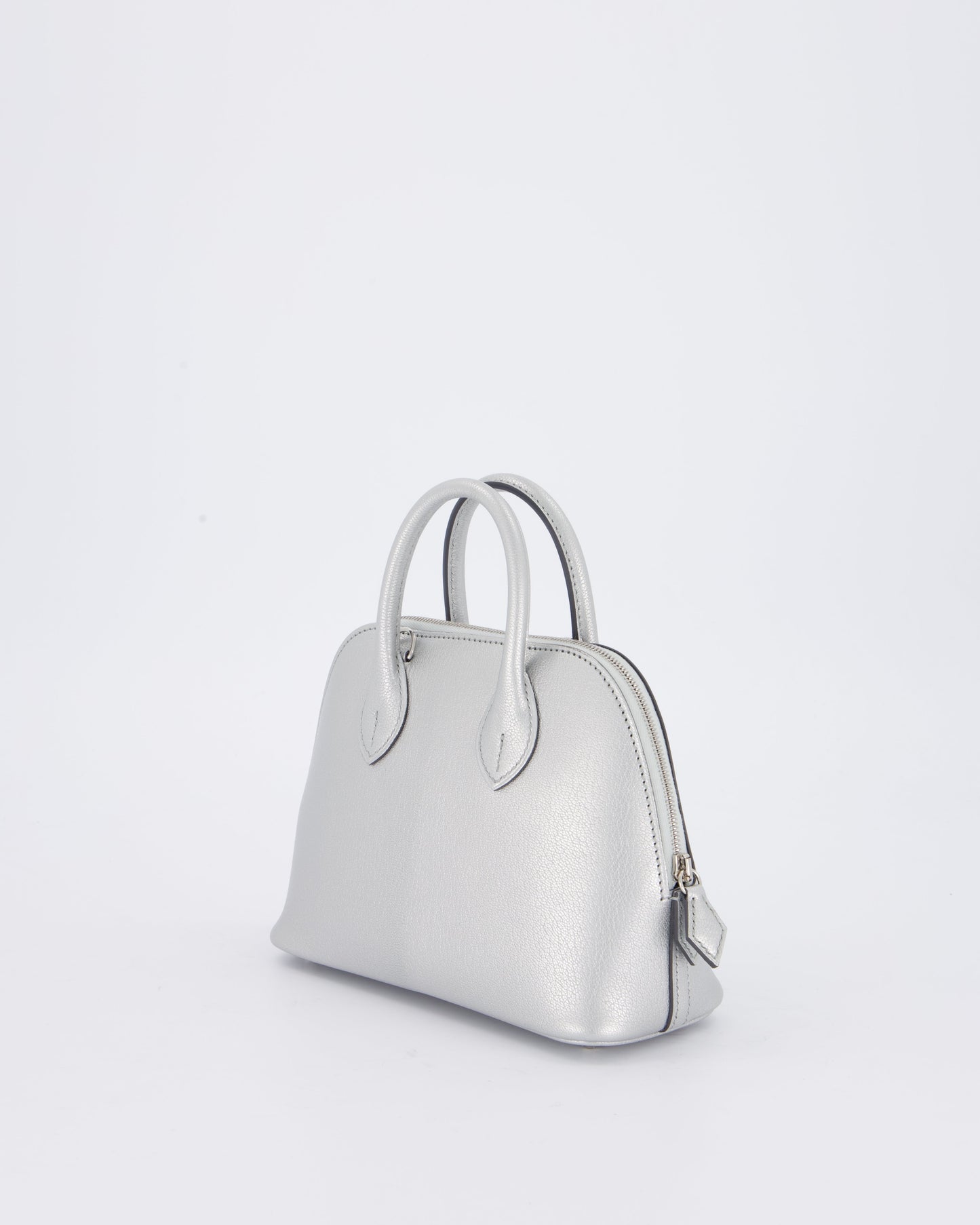 *HOT* Hermes Mini Bolide Bag in Argent Chevre Chamkila Leather with Palladium Hardware