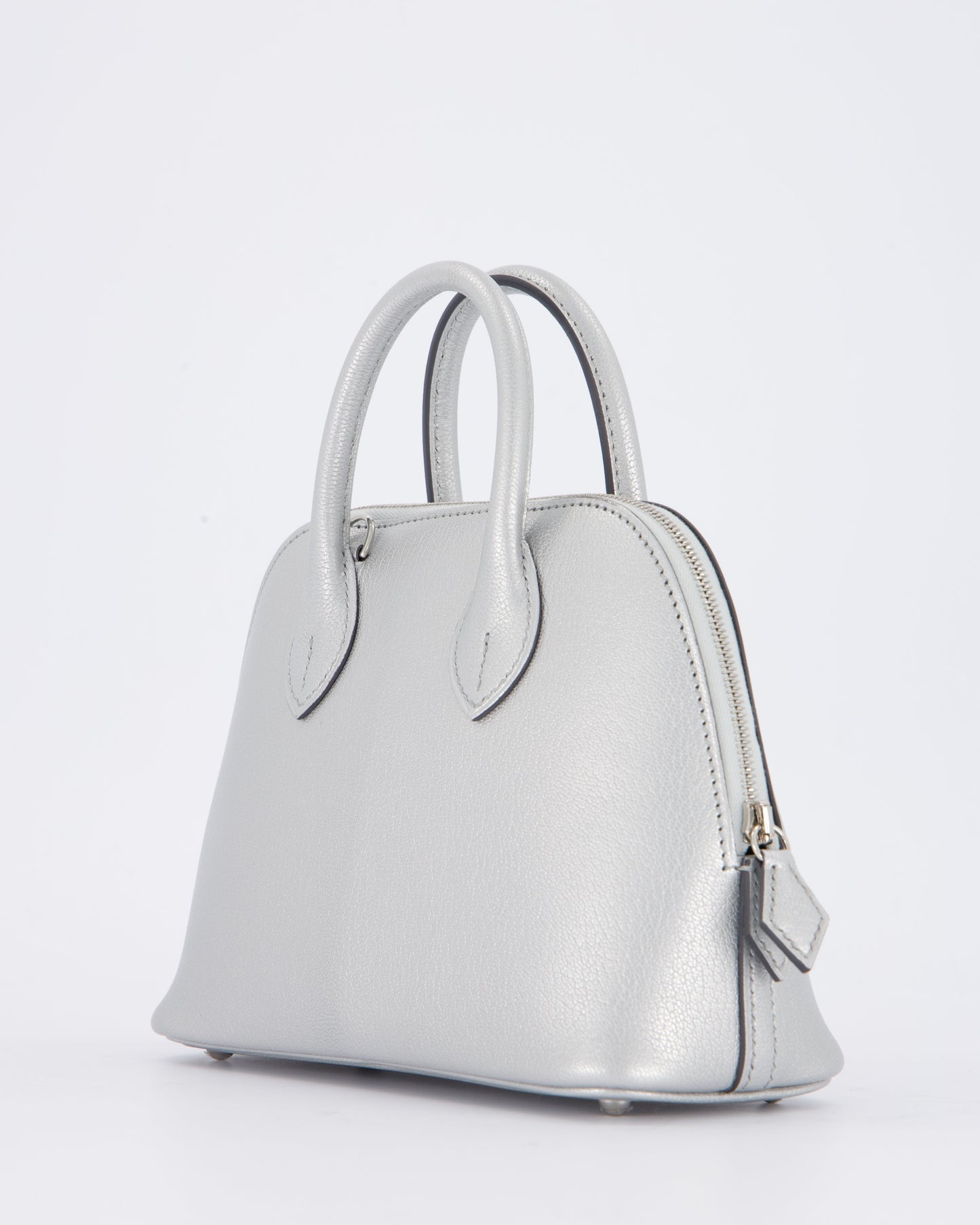 *HOT* Hermes Mini Bolide Bag in Argent Chevre Chamkila Leather with Palladium Hardware