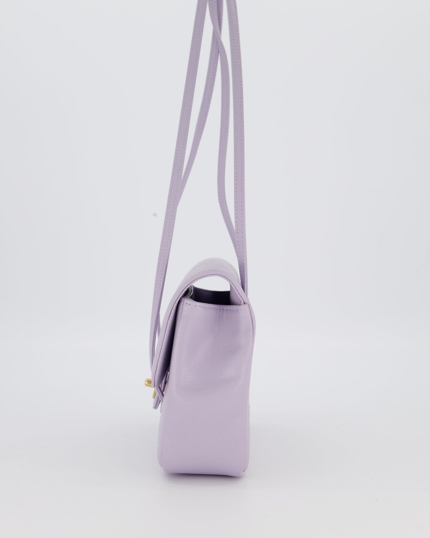 *RARE* Chanel Lilac 26S Preppy Coco Small Flap Bag in Shiny Caviar Leather With Gold Hardware