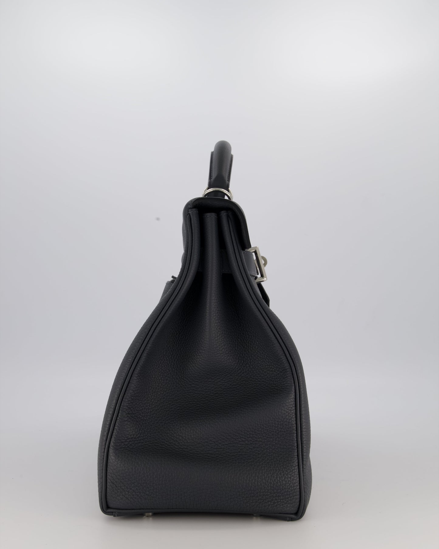 *RARE* Hermes Kelly 42 Maxi Retourne Bag in Gris Misty Togo Leather with Palladium Hardware