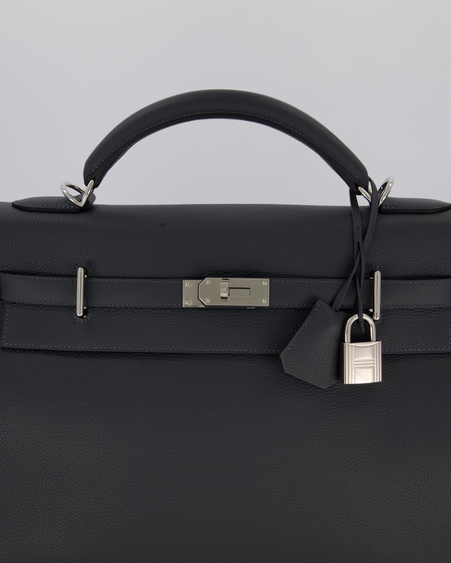 *RARE* Hermes Kelly 42 Maxi Retourne Bag in Gris Misty Togo Leather with Palladium Hardware