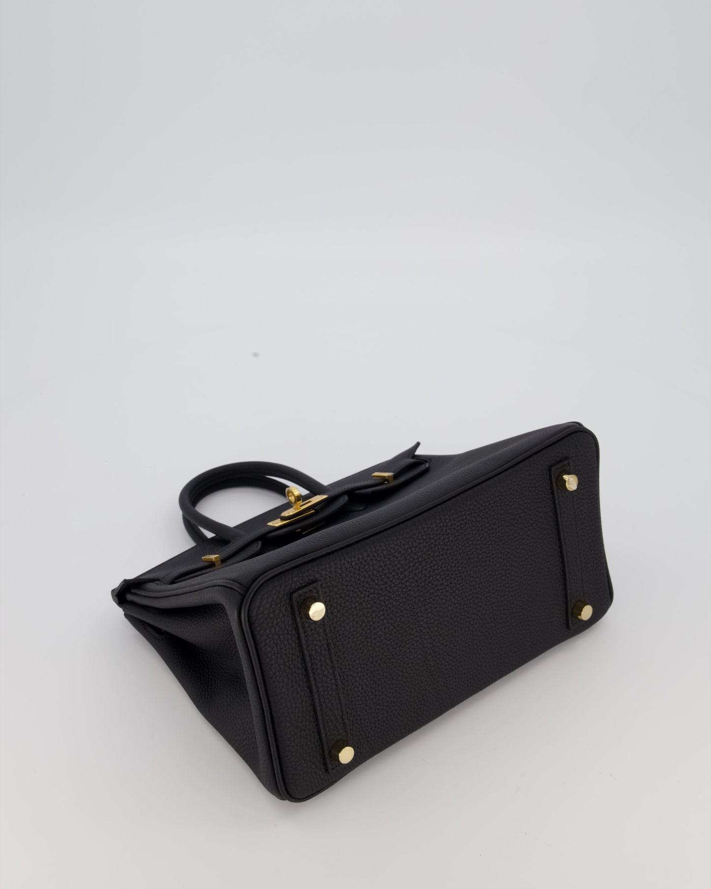 *RARE* Hermes Birkin 25 Retourne Bag in Noir Togo Leather with Gold Hardware