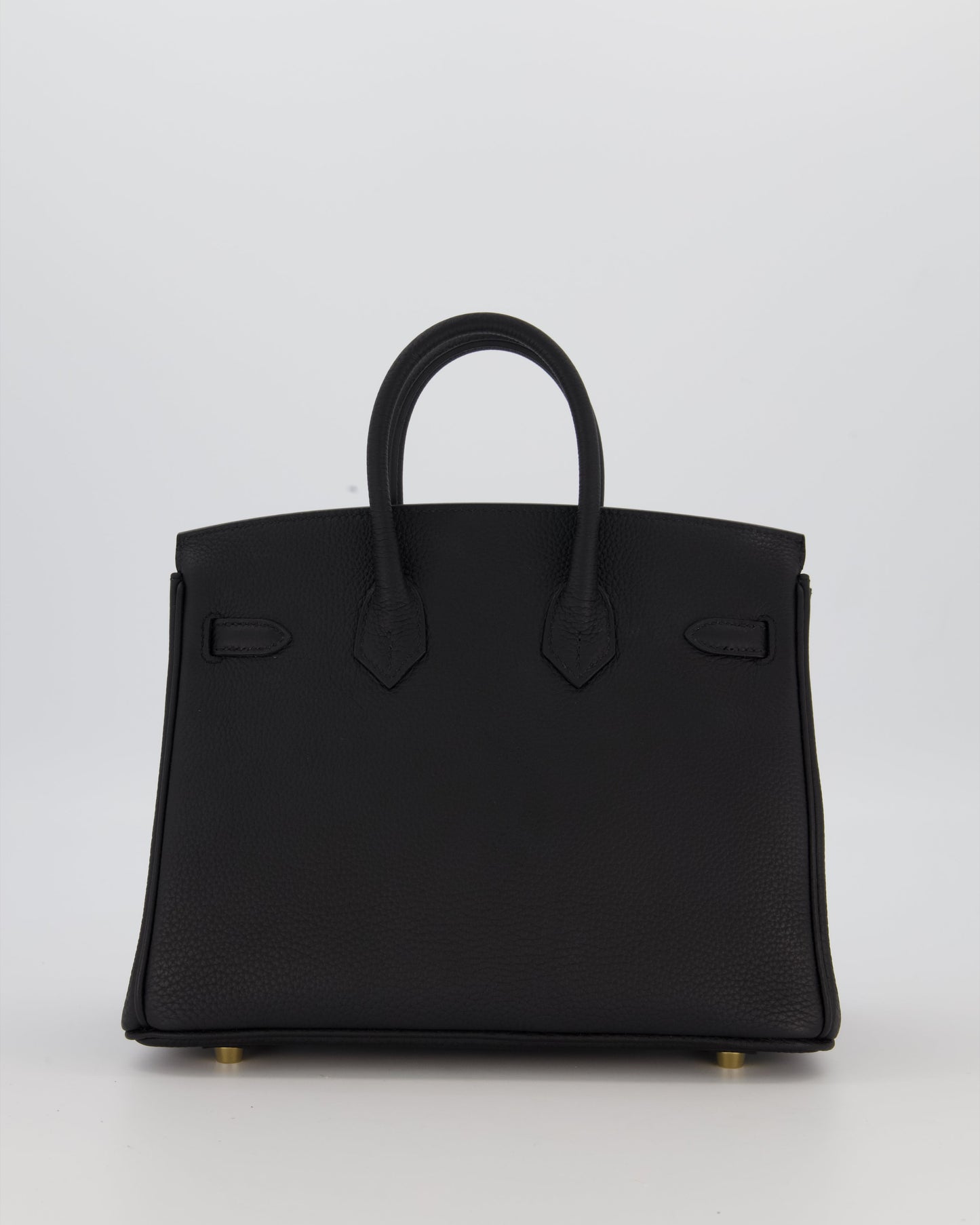 *RARE* Hermes Birkin 25 Retourne Bag in Noir Togo Leather with Gold Hardware
