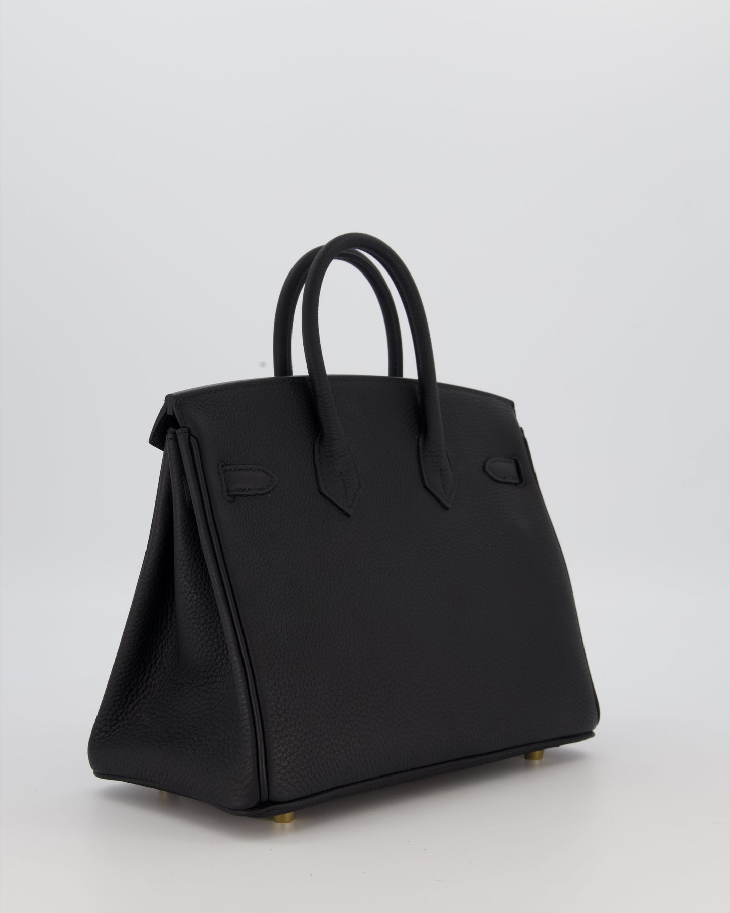 *RARE* Hermes Birkin 25 Retourne Bag in Noir Togo Leather with Gold Hardware