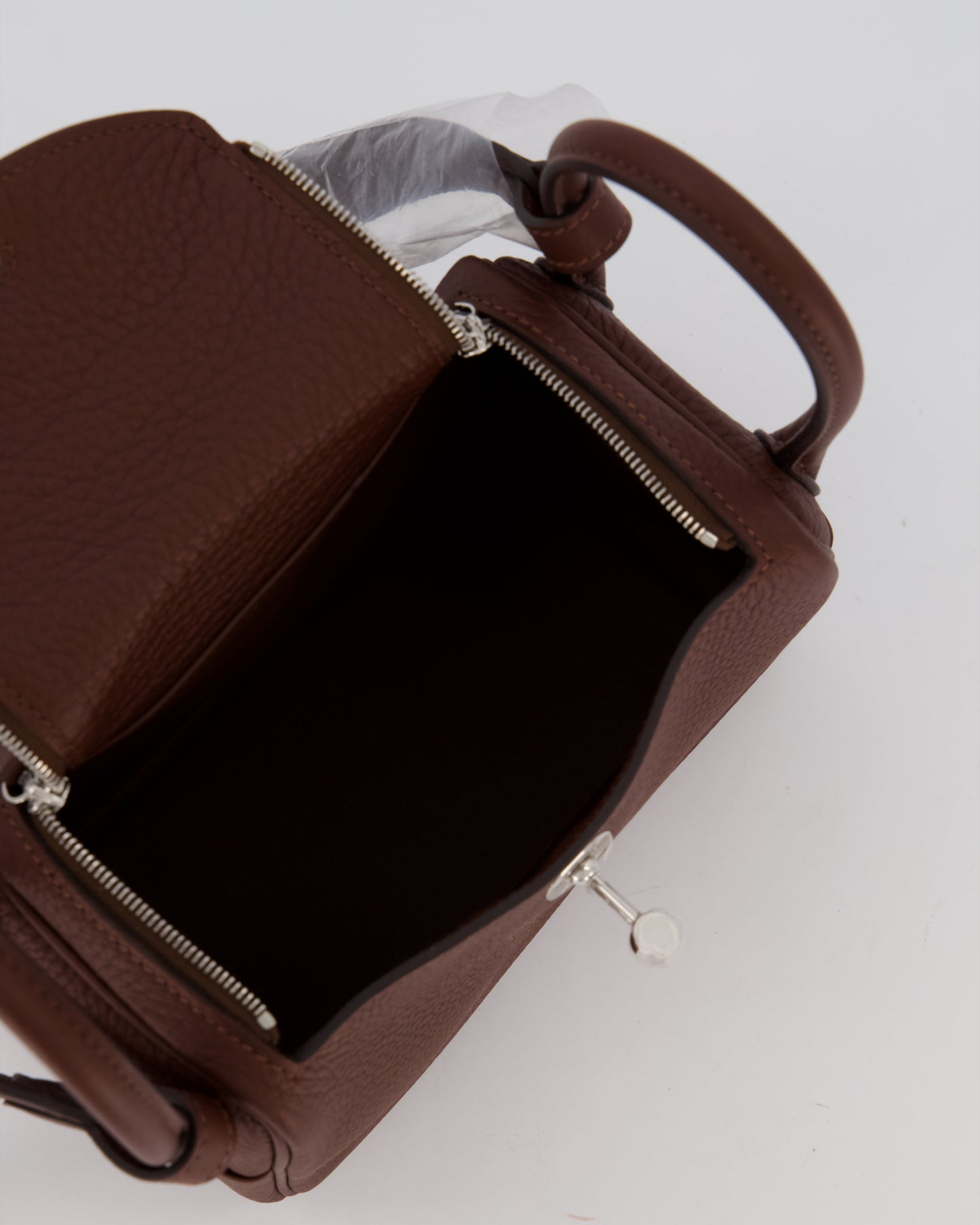 Hermes Mini Lindy Bag in Terre Togo Leather with Palladium Hardware