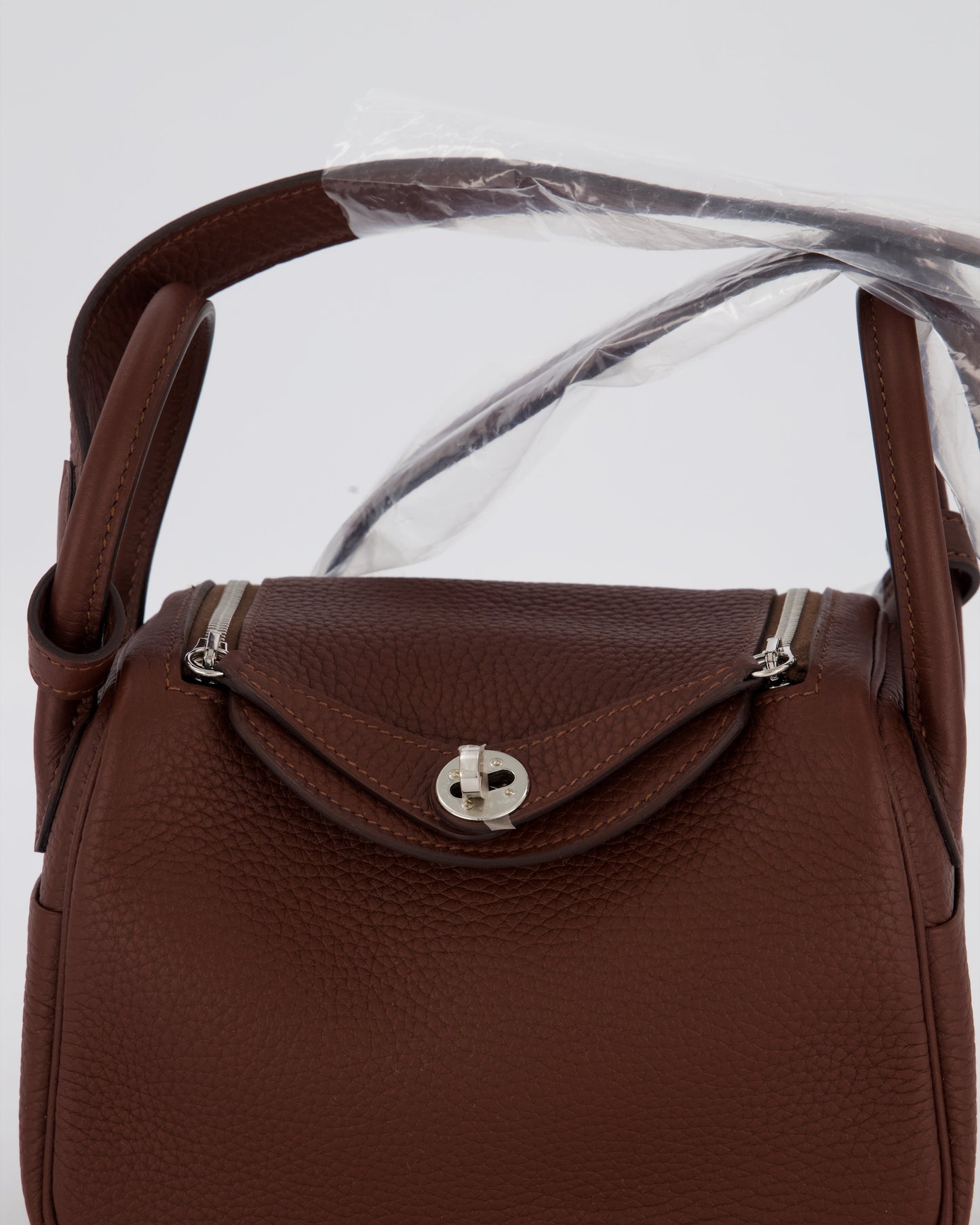 Hermes Mini Lindy Bag in Terre Togo Leather with Palladium Hardware