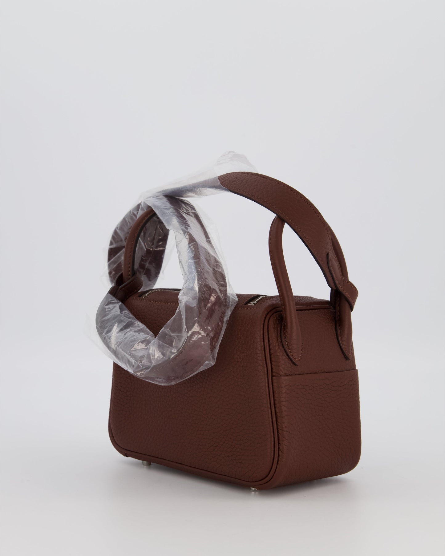 Hermes Mini Lindy Bag in Terre Togo Leather with Palladium Hardware