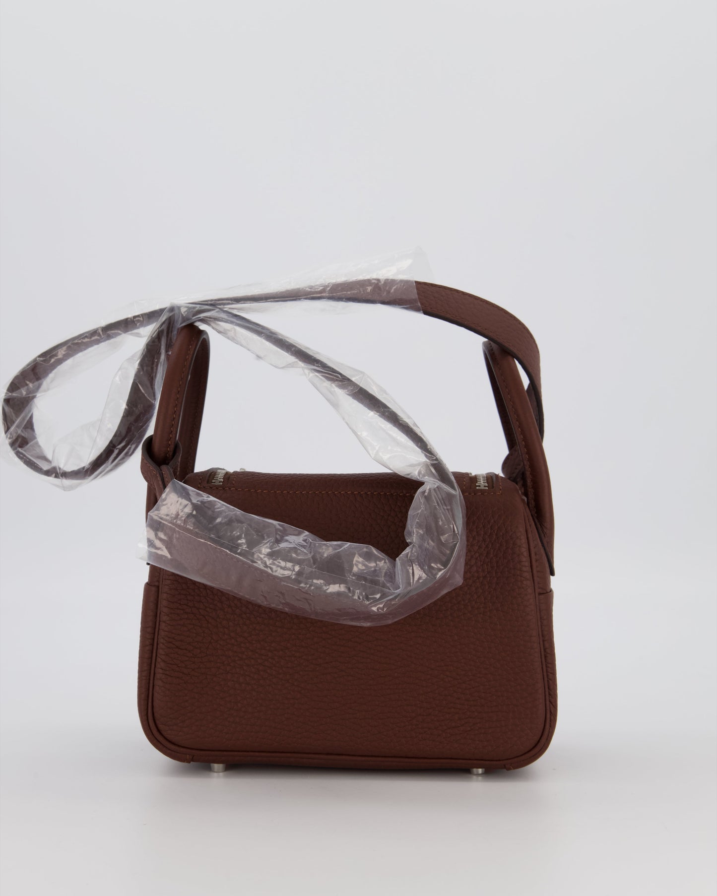 Hermes Mini Lindy Bag in Terre Togo Leather with Palladium Hardware