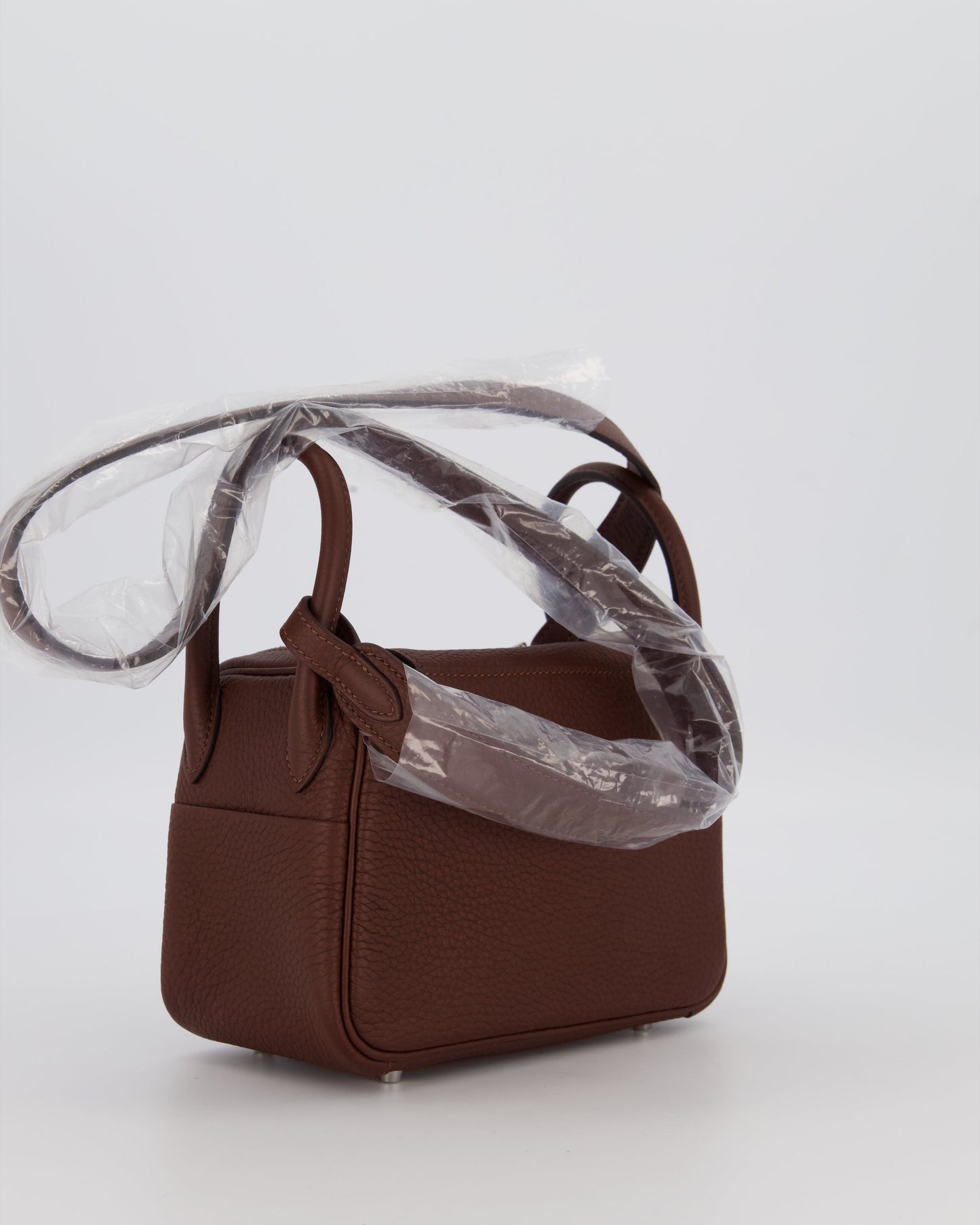 Hermes Mini Lindy Bag in Terre Togo Leather with Palladium Hardware