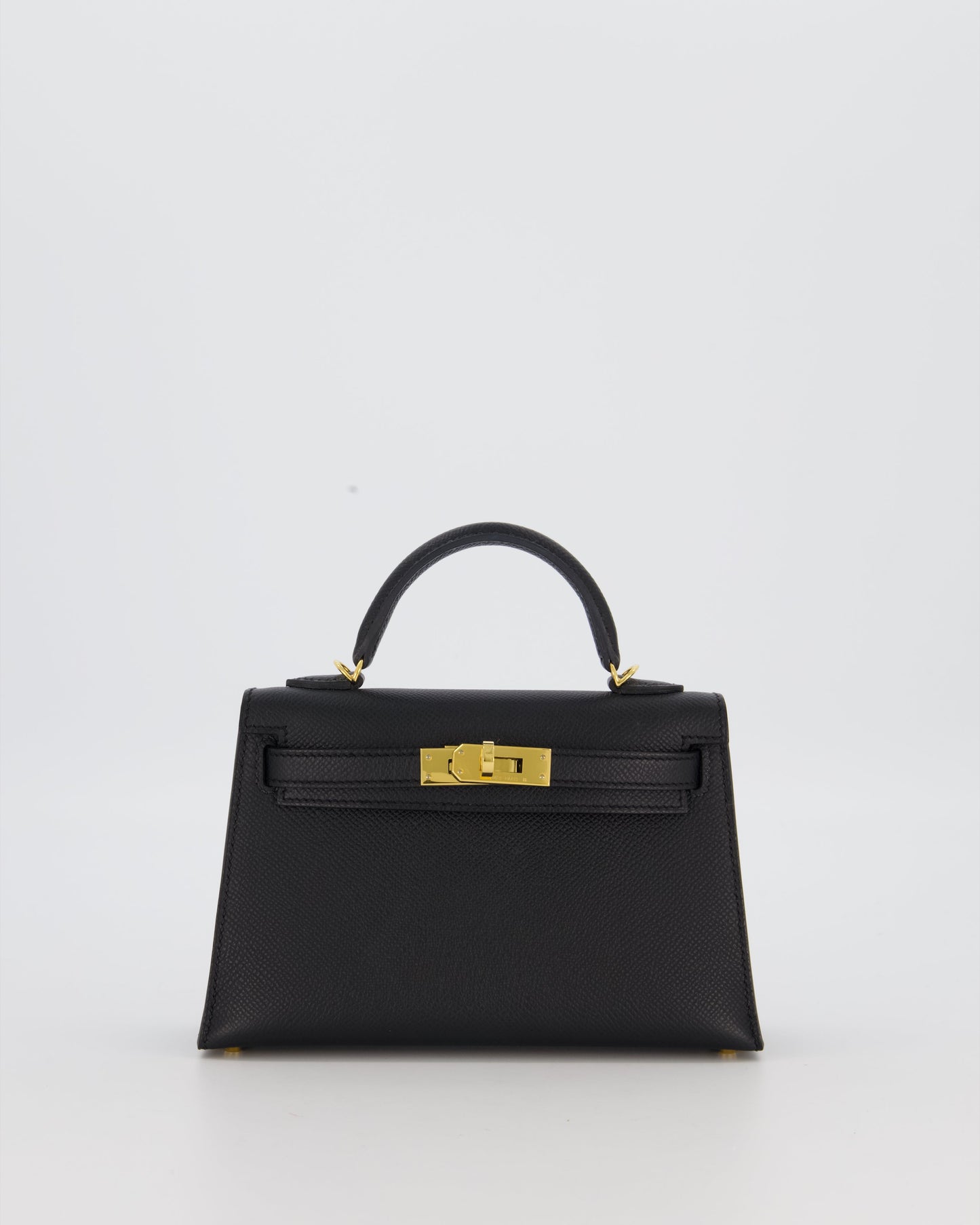 Hermes Mini Kelly II Sellier Bag Black Epsom Leather with Gold Hardware