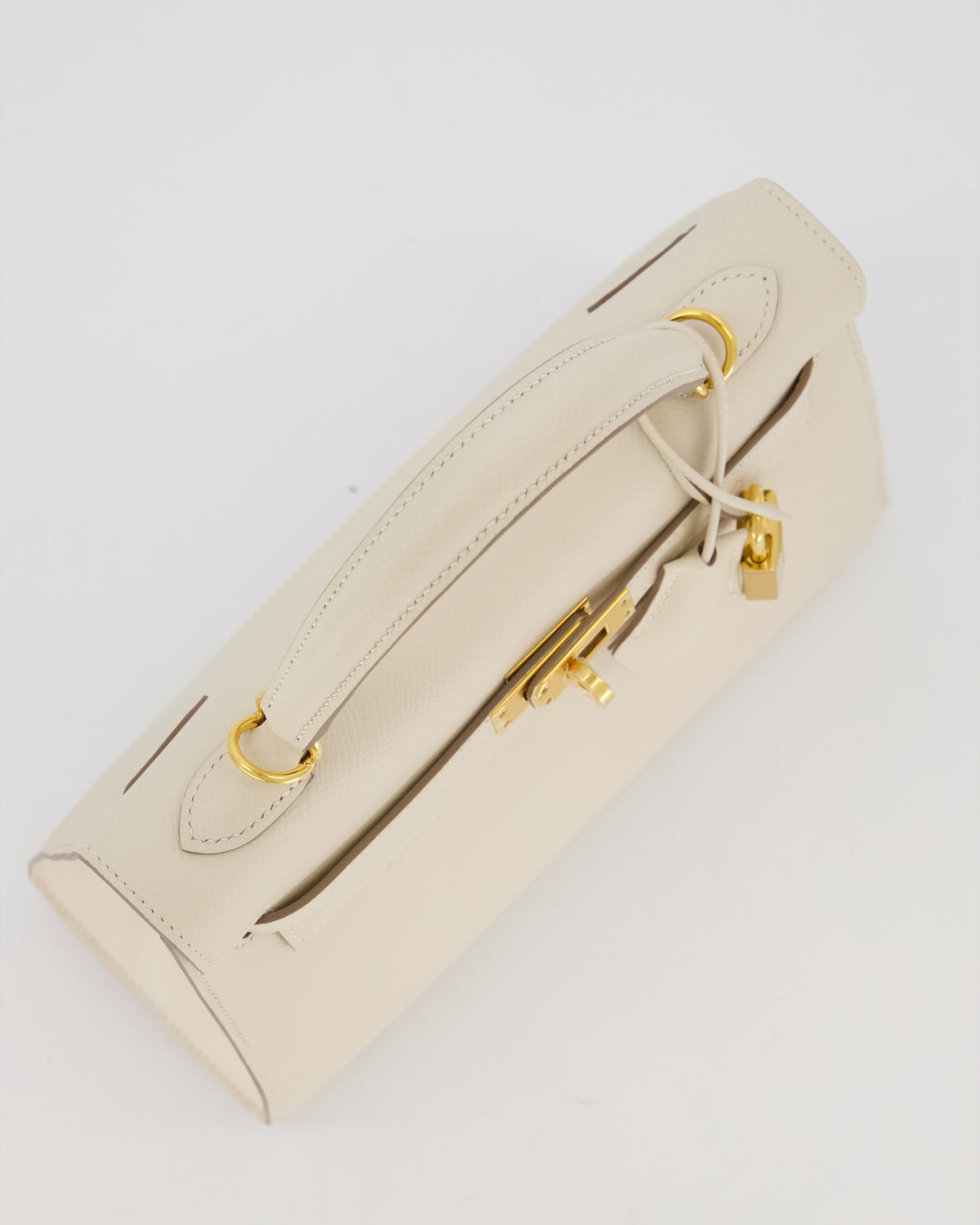 Hermes Kelly 25 Sellier Bag in Craie Epsom Leather and Gold Hardware