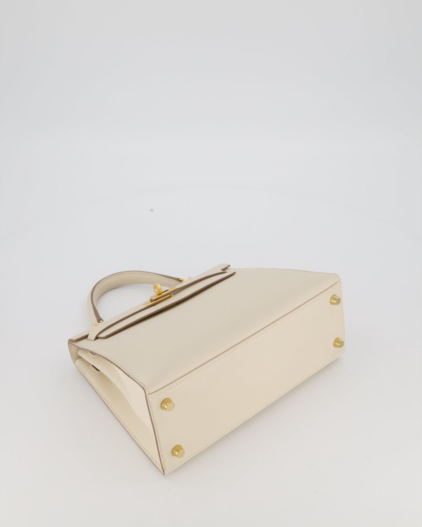 Hermes Kelly 25 Sellier Bag in Craie Epsom Leather and Gold Hardware