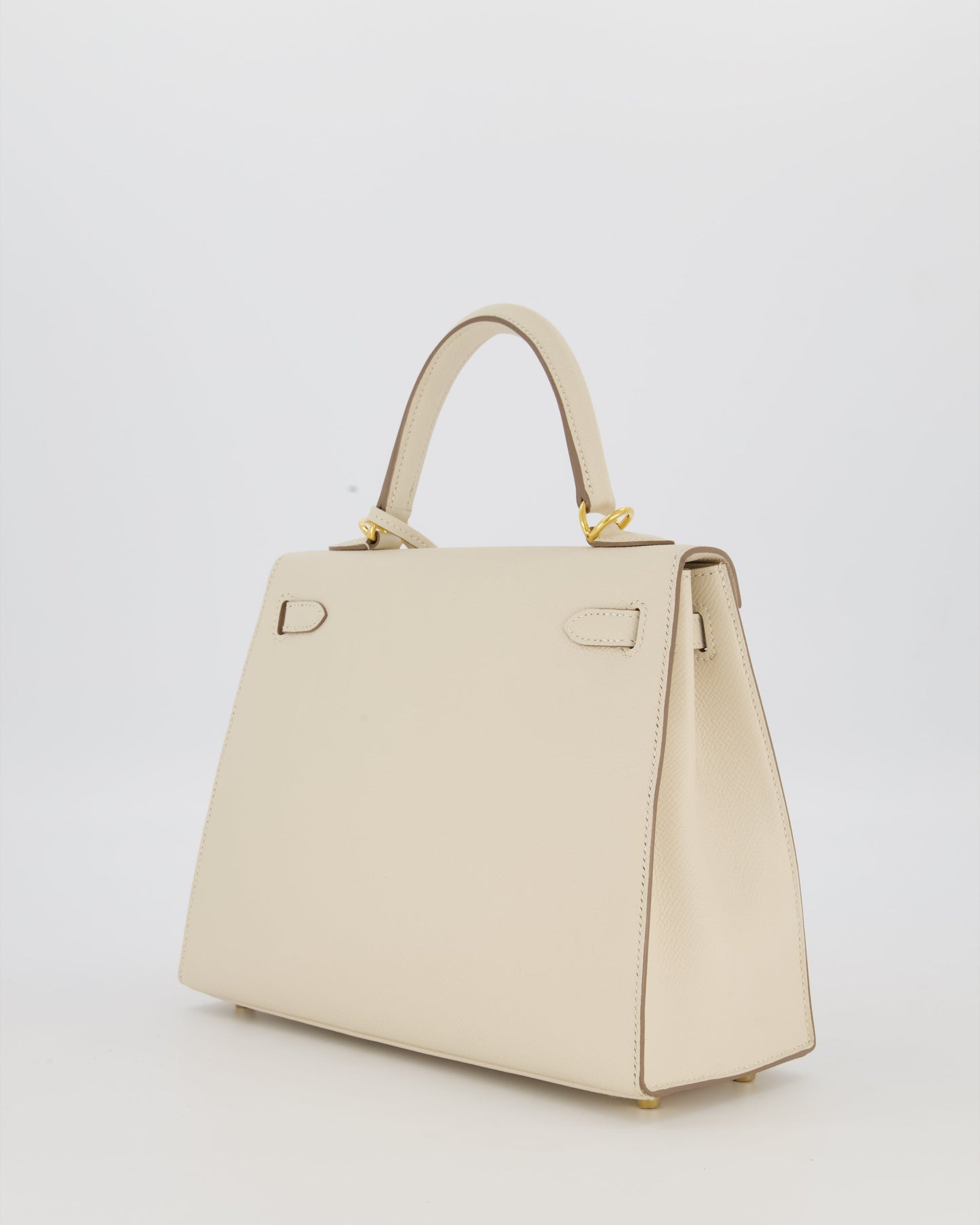 Hermes Kelly 25 Sellier Bag in Craie Epsom Leather and Gold Hardware