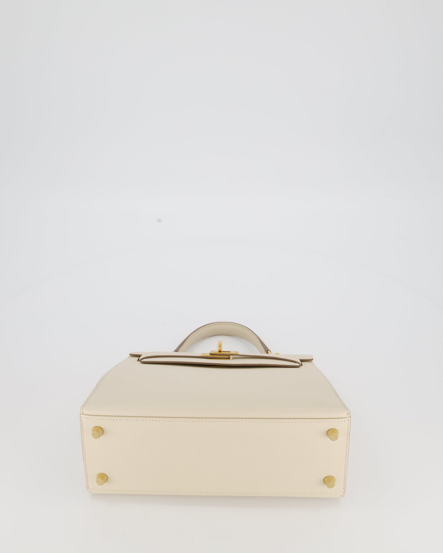 Hermes Kelly 25 Sellier Bag in Craie Epsom Leather and Gold Hardware
